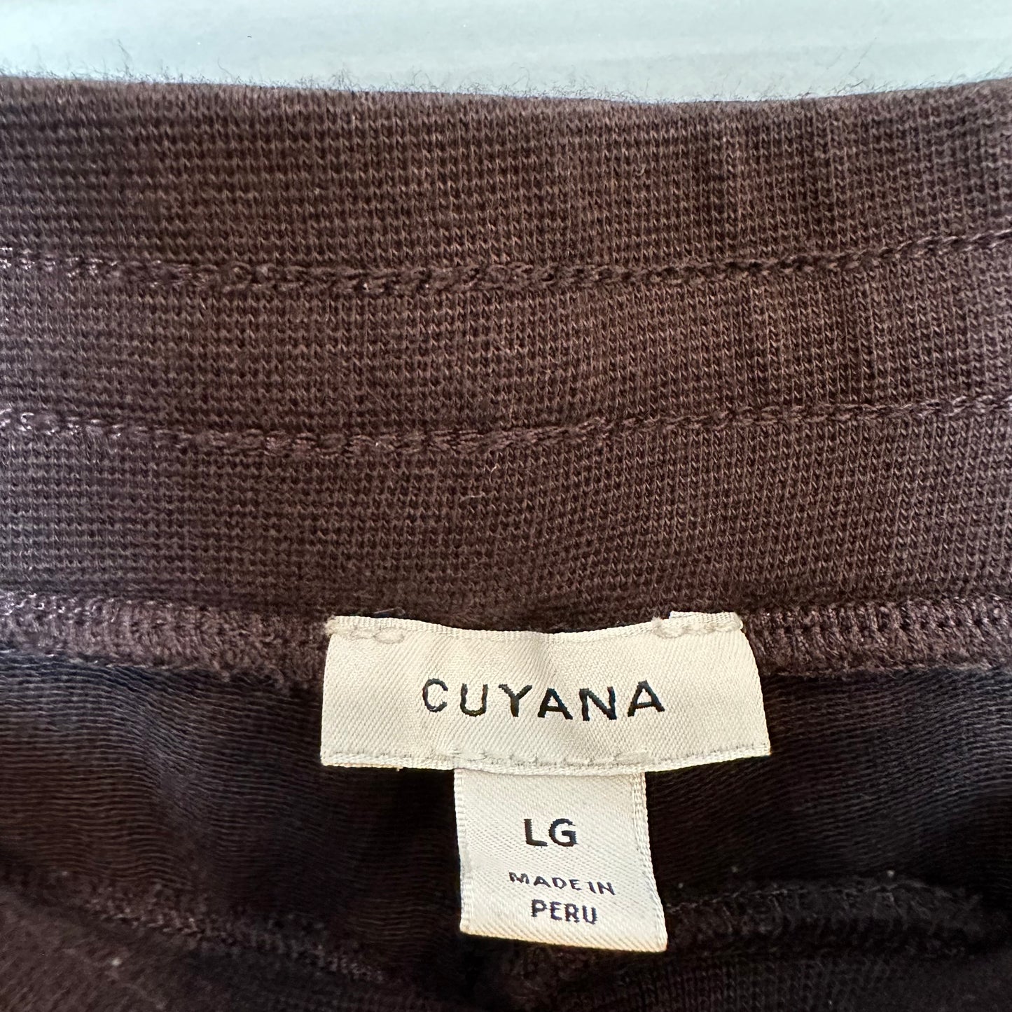 Cuyana Lounge Set French Terry Sweatshirt and Wide Leg Sweatpants Brown Large