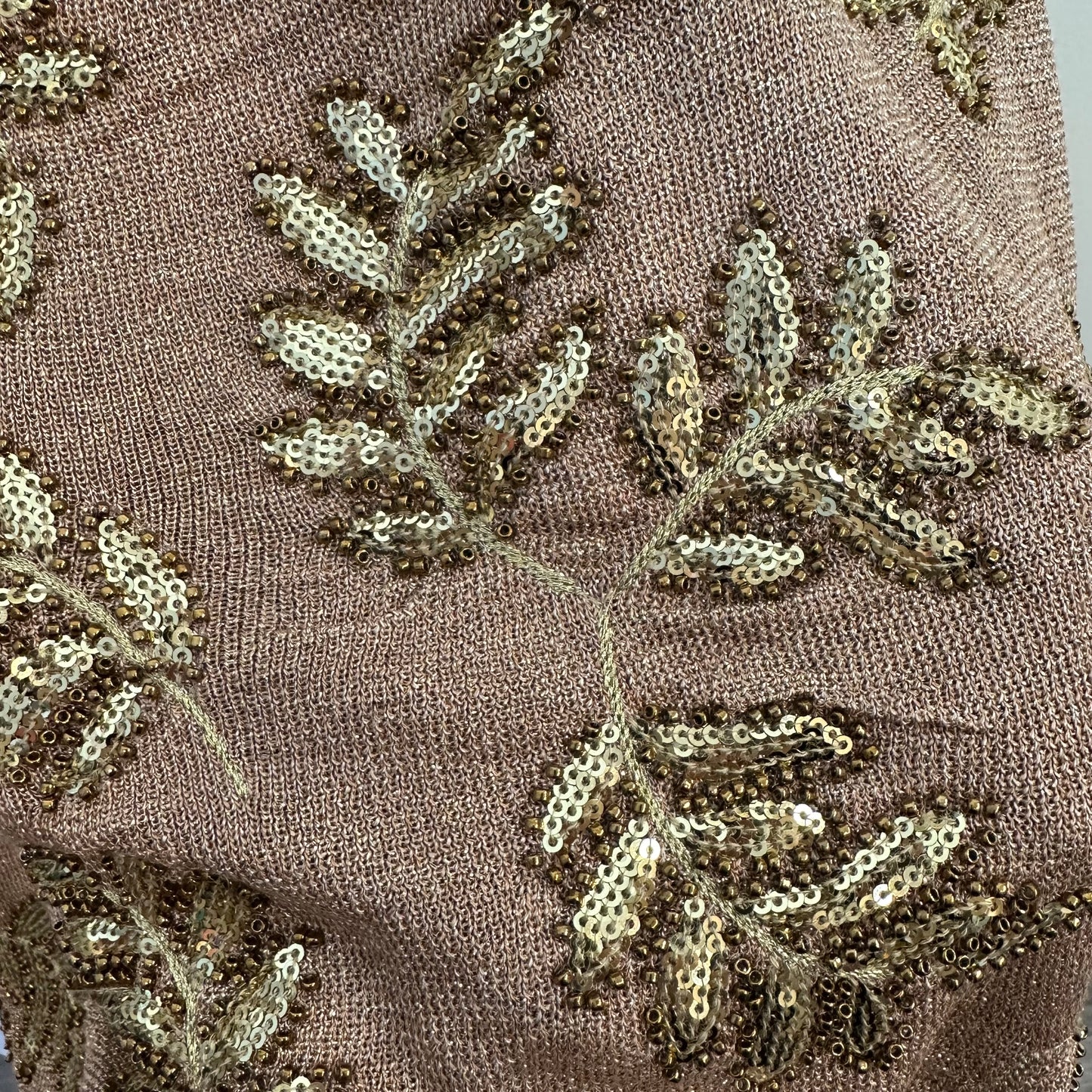 Zara Limited Edition Knit Mini Dress Gold Sequin Long Sleeve Knit Small
