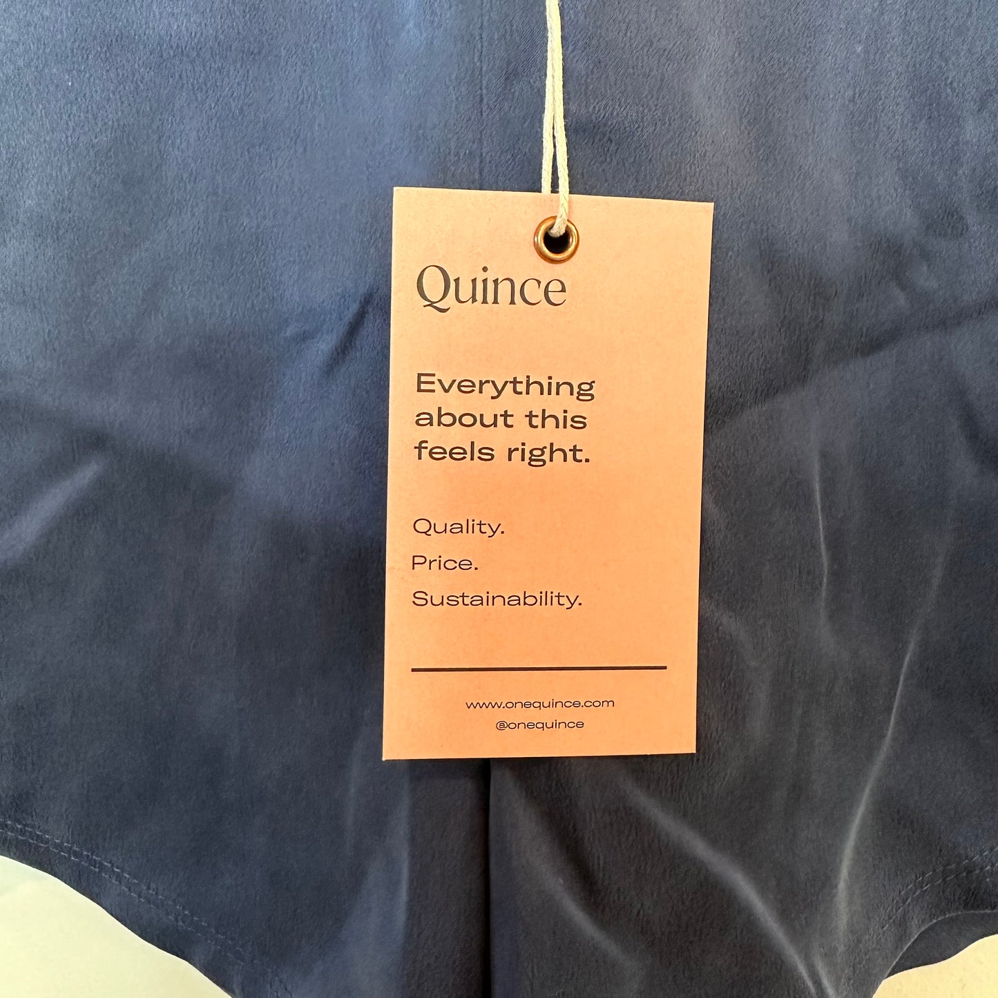 New With Tags Quince 100% Washable Silk Tank Pajama Set indigo Blue Small