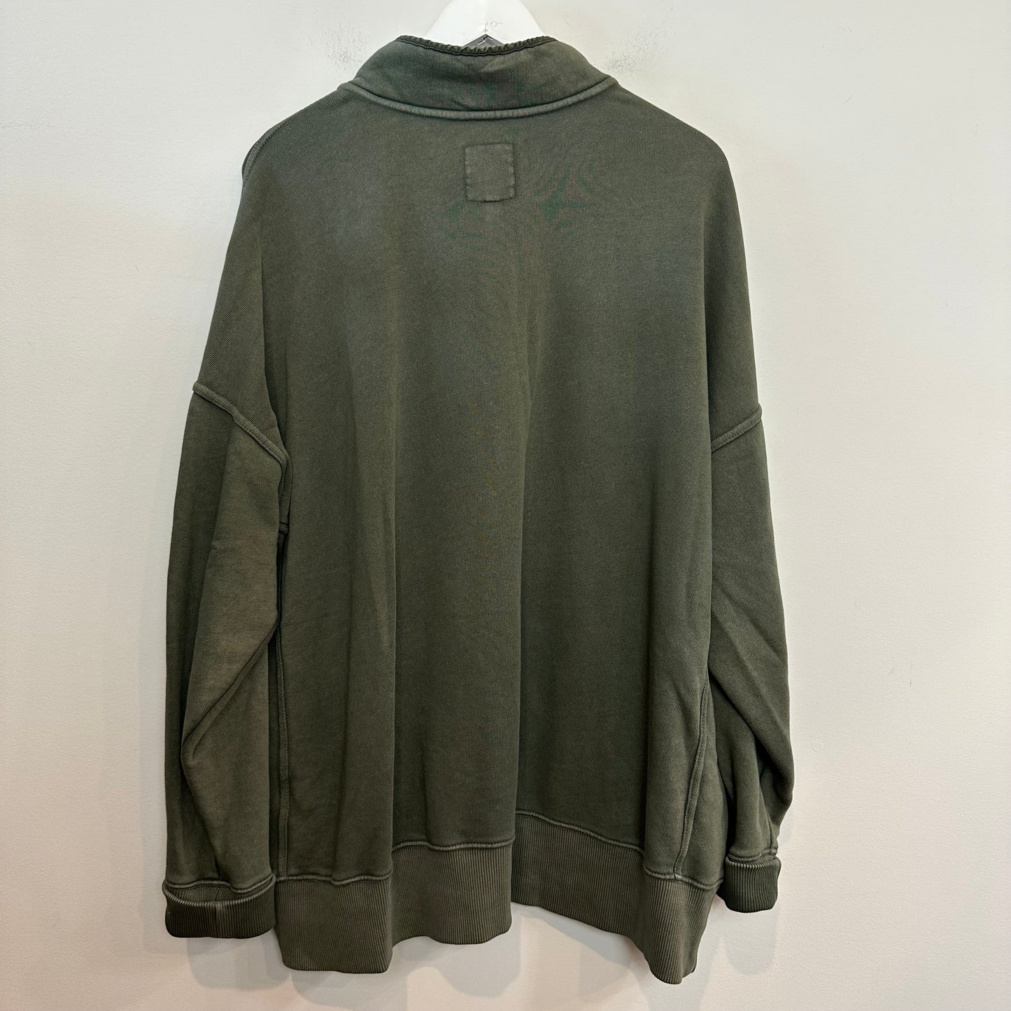 Aerie The Good Times Henley Sweatshirt Green Pockets Oversized XL
