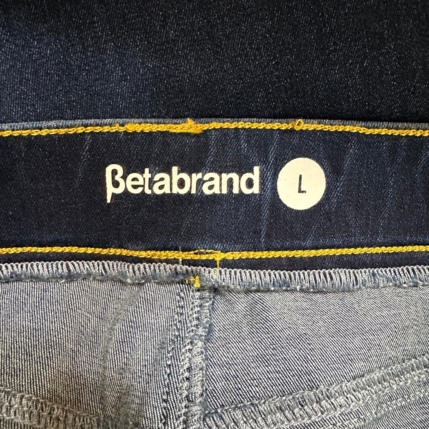 Betabrand Straight-Leg 4-Pocket Yoga Denim Jeans Stretch Jegging High Rise Large