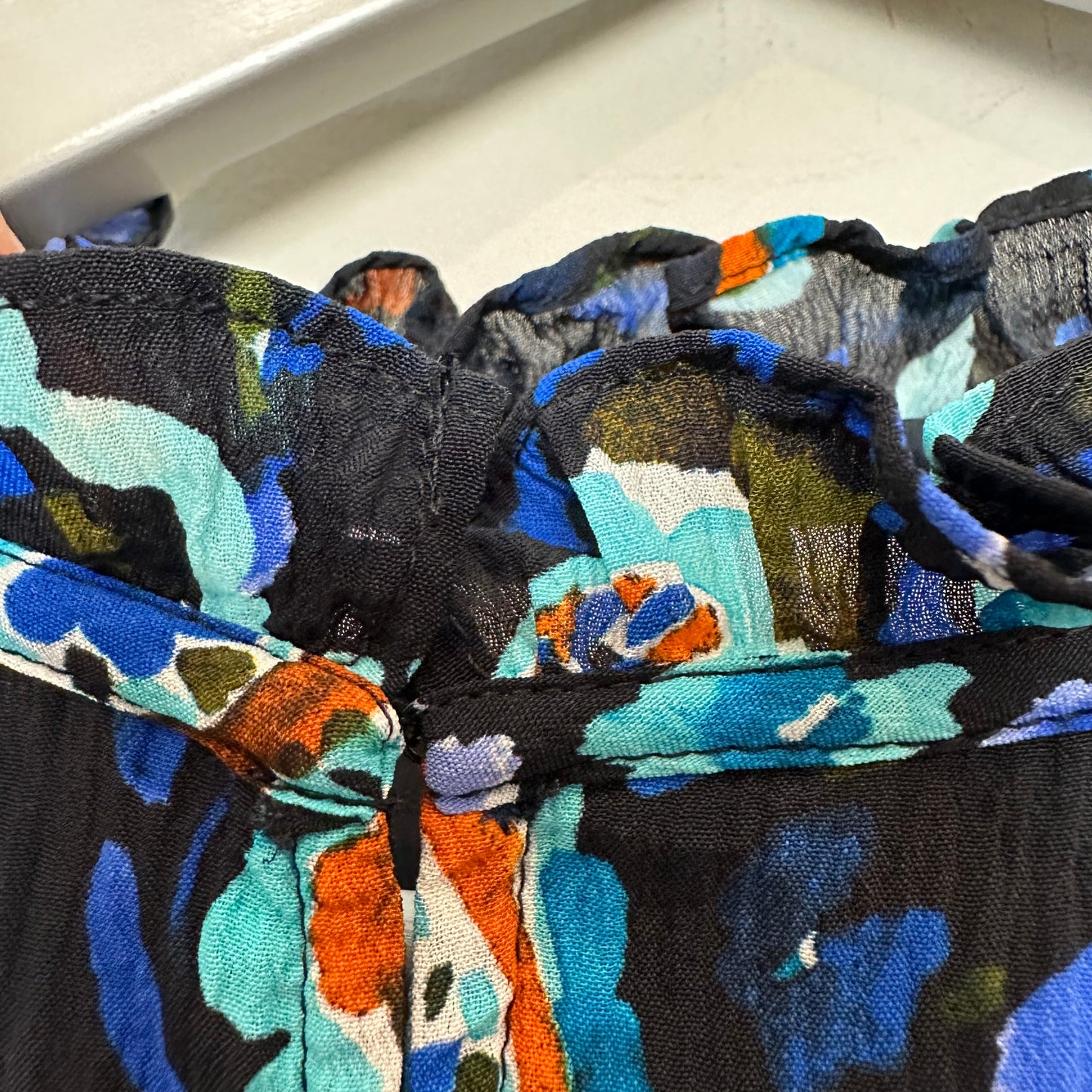 Marie Oliver Frida Dress Midnight Paisley Dress Blue Black Mini Short Sleeve Small