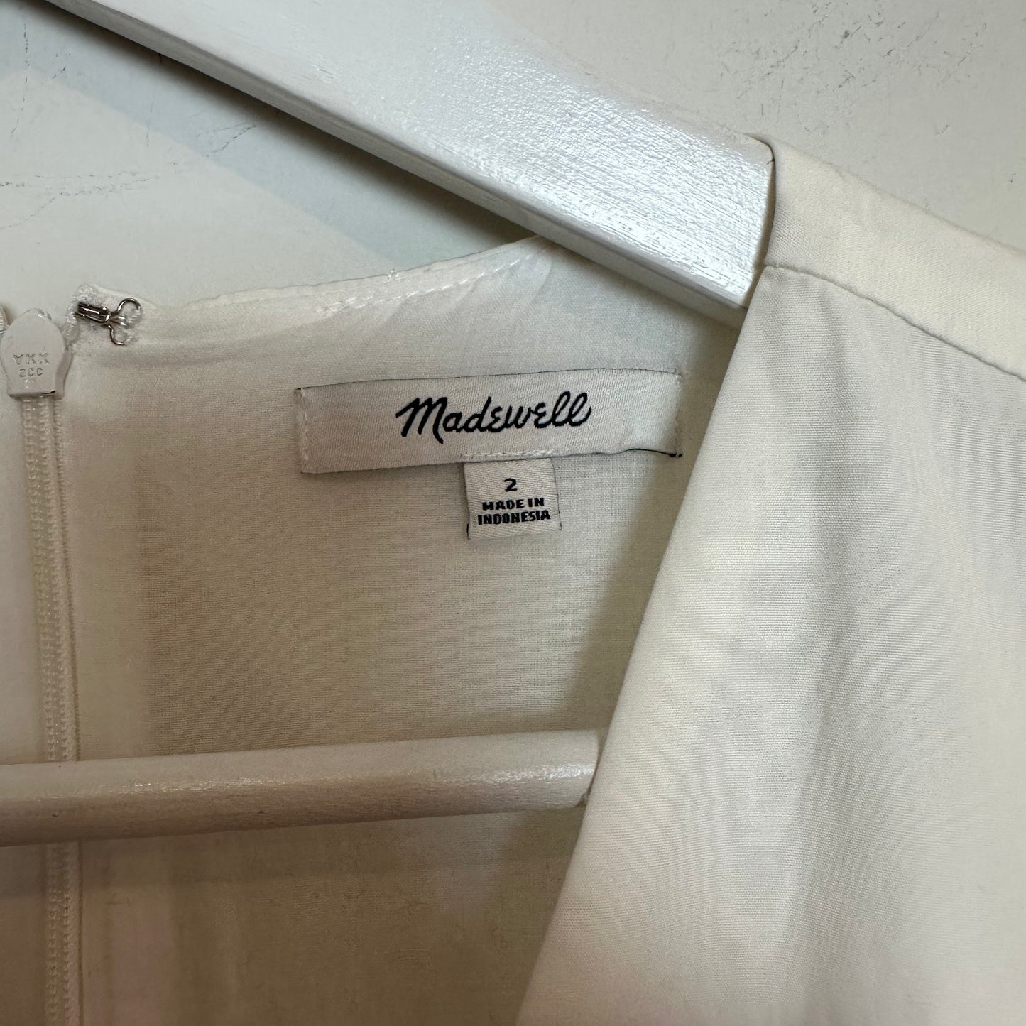 Madewell Tie Front Mini Dress Short Sleeve White Poplin Cotton 2