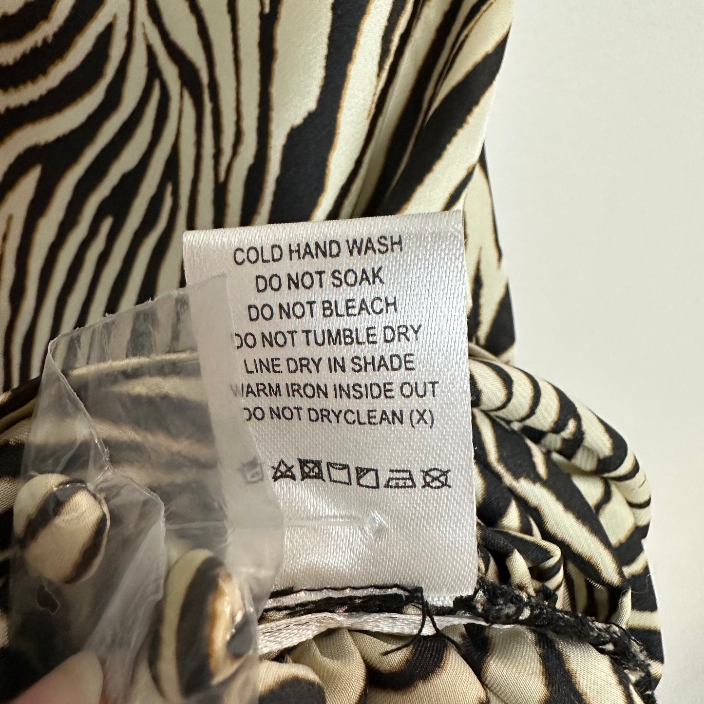 L'Academie Layla Black & Tan Tiger Print Mini Dress Revolve Satin One Shoulder Small