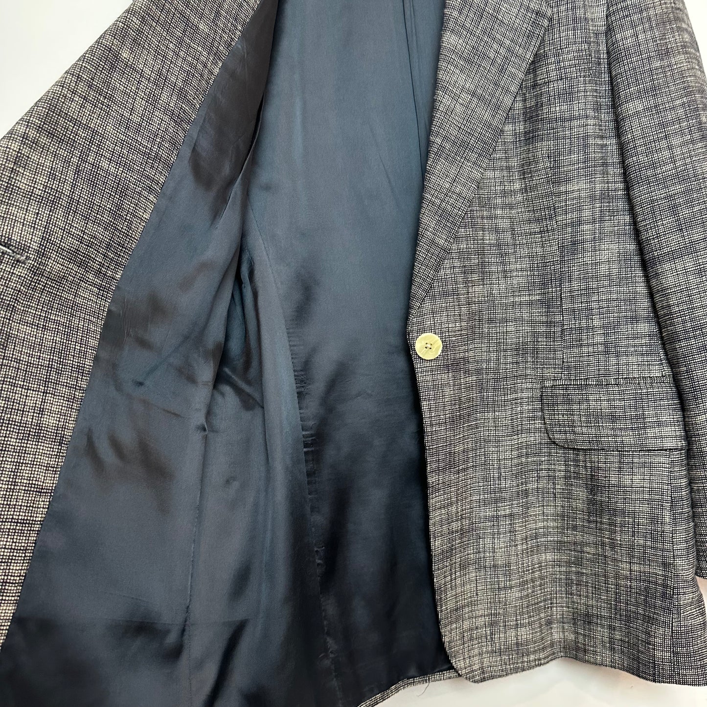 Vintage Elizabeth Wesley Blazer Boyfriend Black Patterned Single Button 8