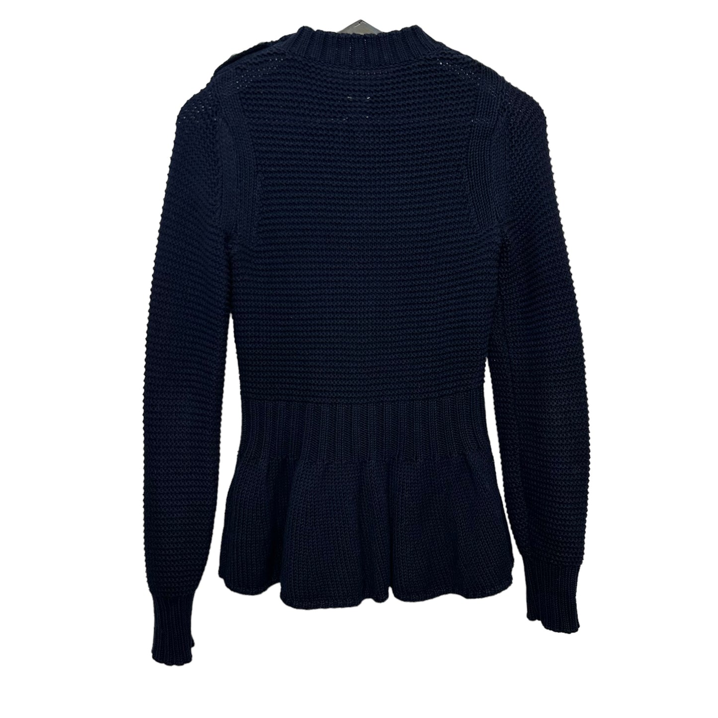 La Vie Rebecca Taylor Merino Peplum Sweater Pullover Navy Blue XS