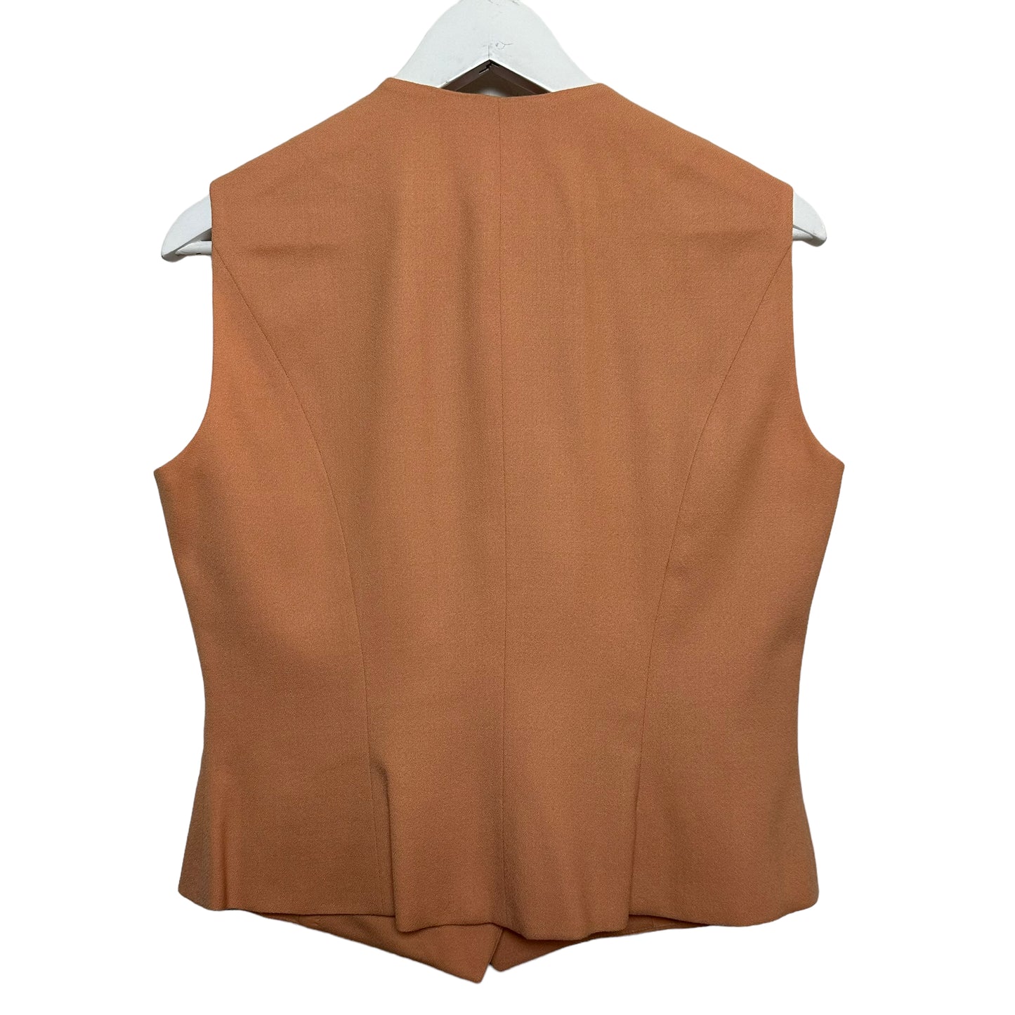 Vintage 80s Bicci Suit Vest with Collar Button Front Peach Wool 8
