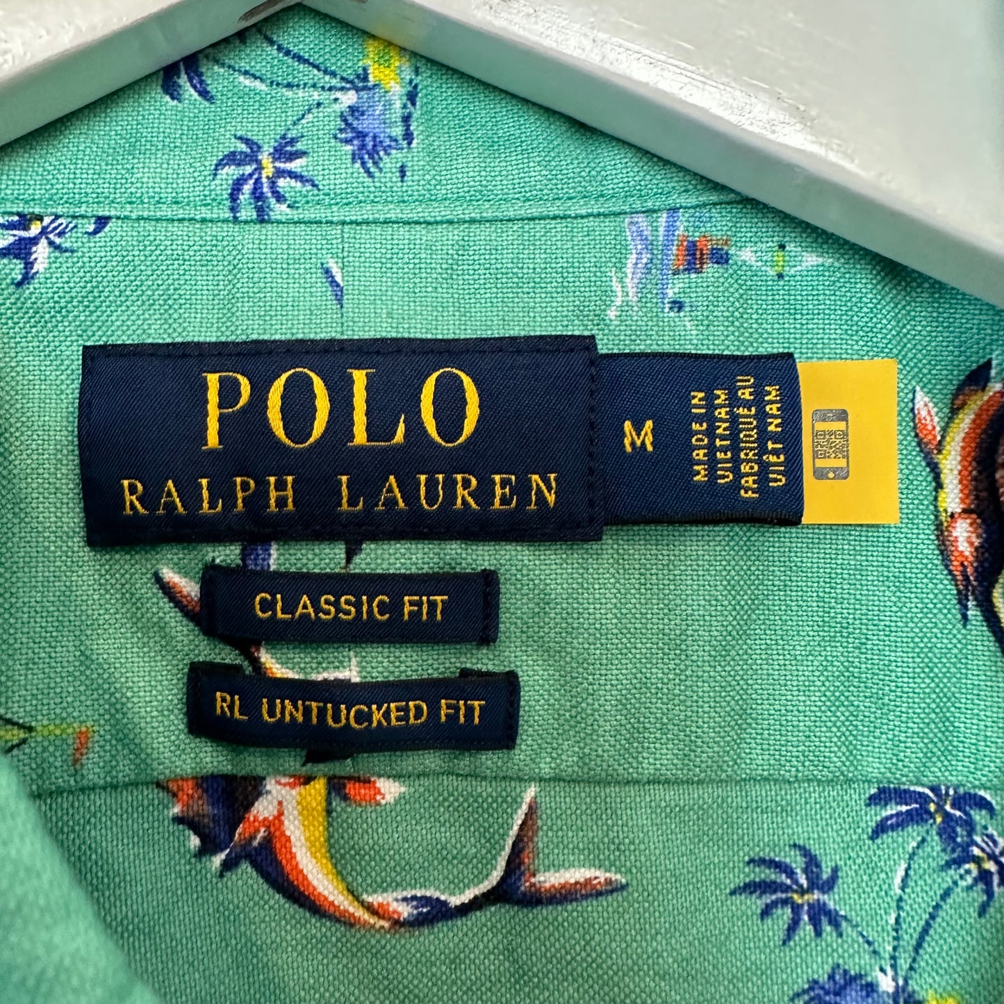 Polo Ralph Lauren Classic Fit RL Untucked Fit Tropical Oxford Shirt Short Sleeve Button Down Collared