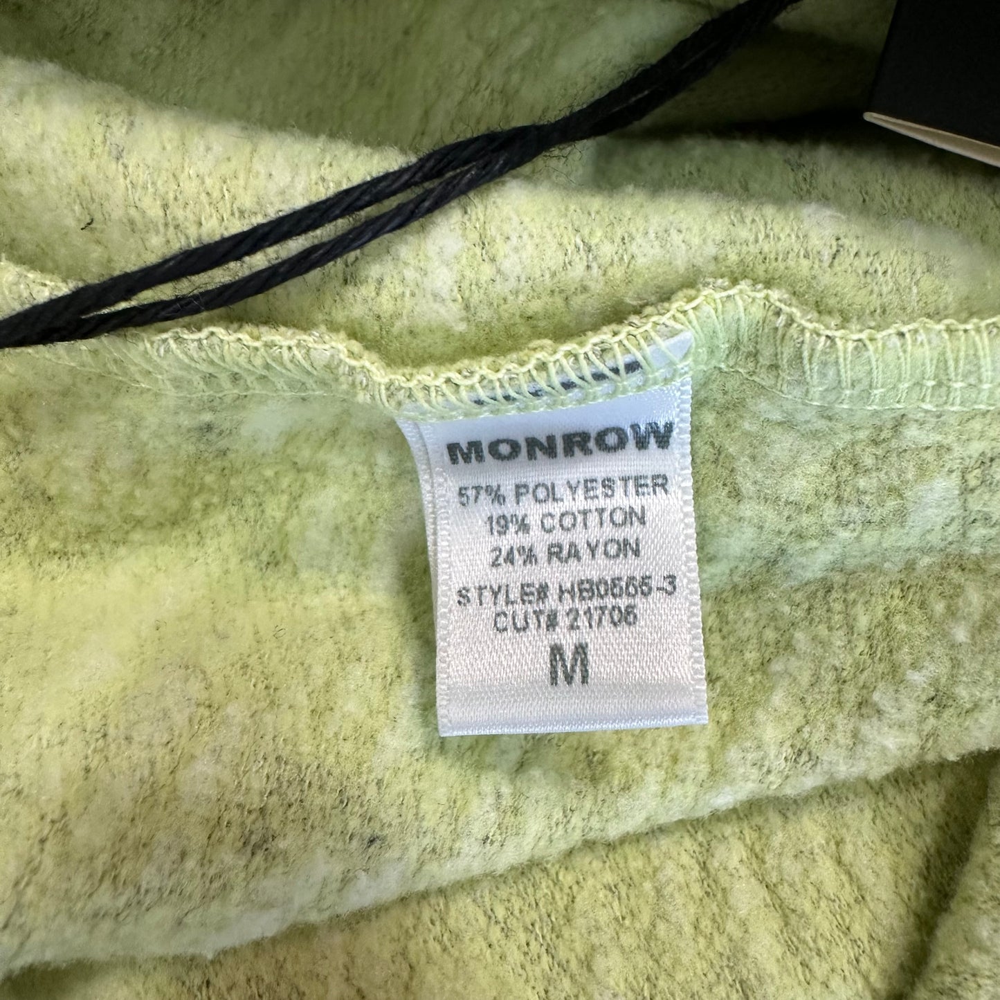 New with Tags Monrow Sweat Shorts Fleece Lime Green Pull On Elastic Medium