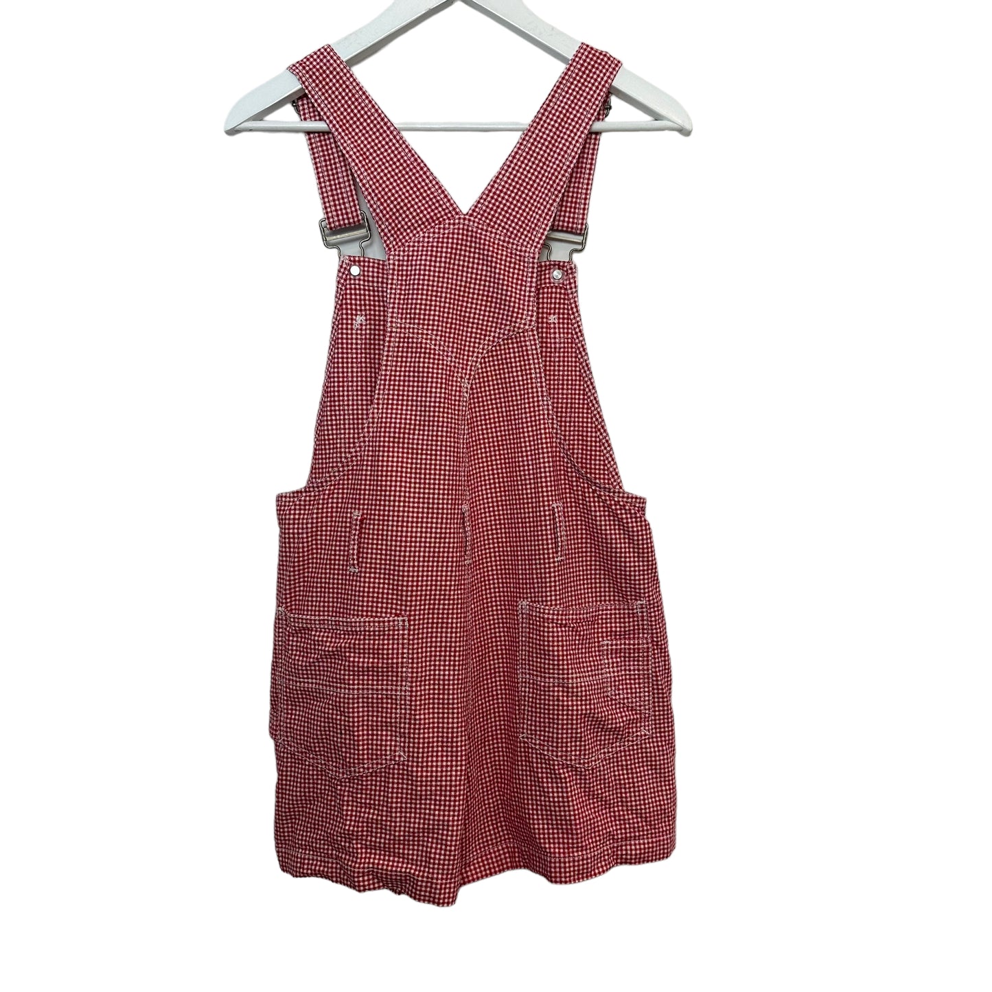Vintage 90s No Boundaries Red Gingham Overall Shortalls Small