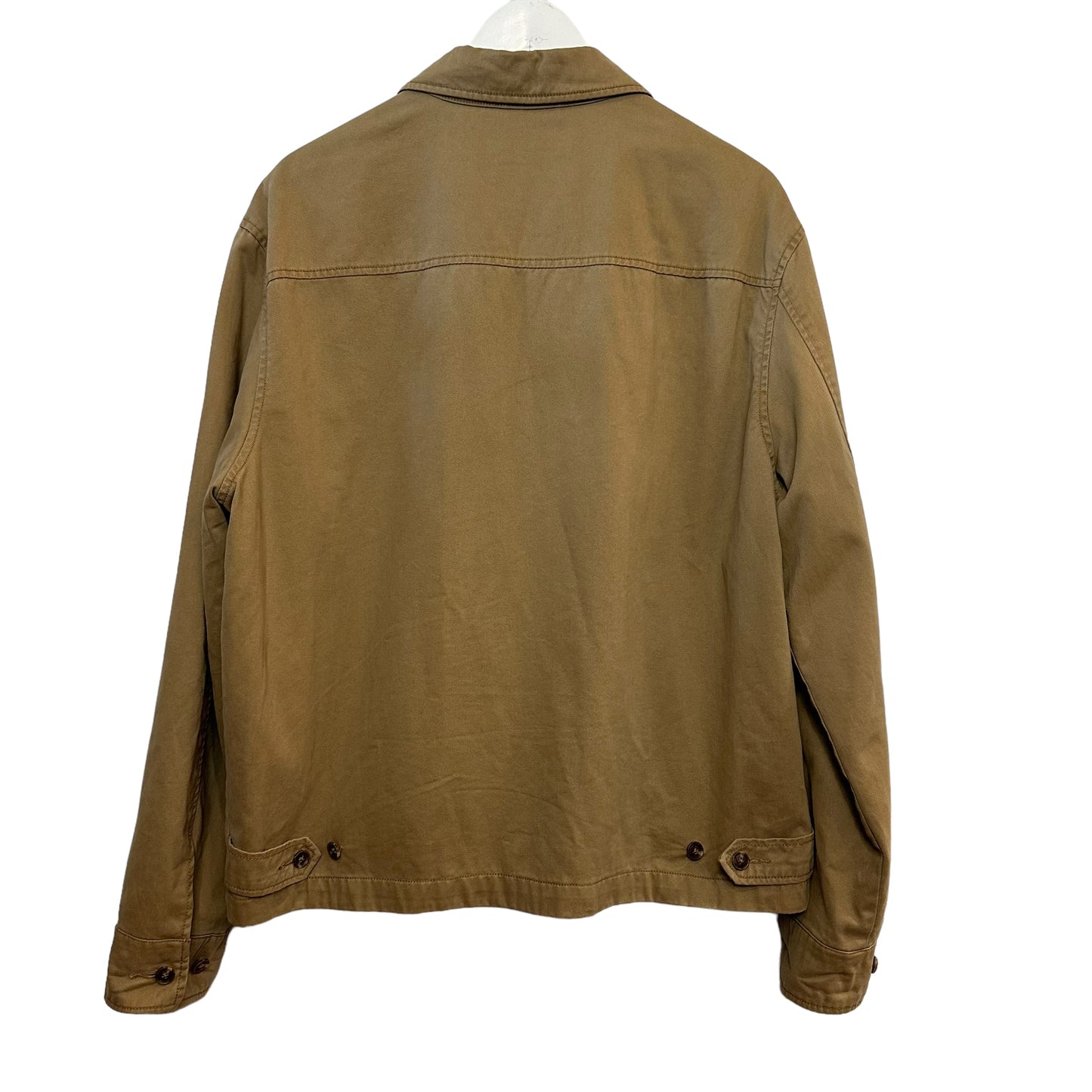 Polo Ralph Lauren Jacket Tan Cotton Collared Lightweight Windbreaker Large