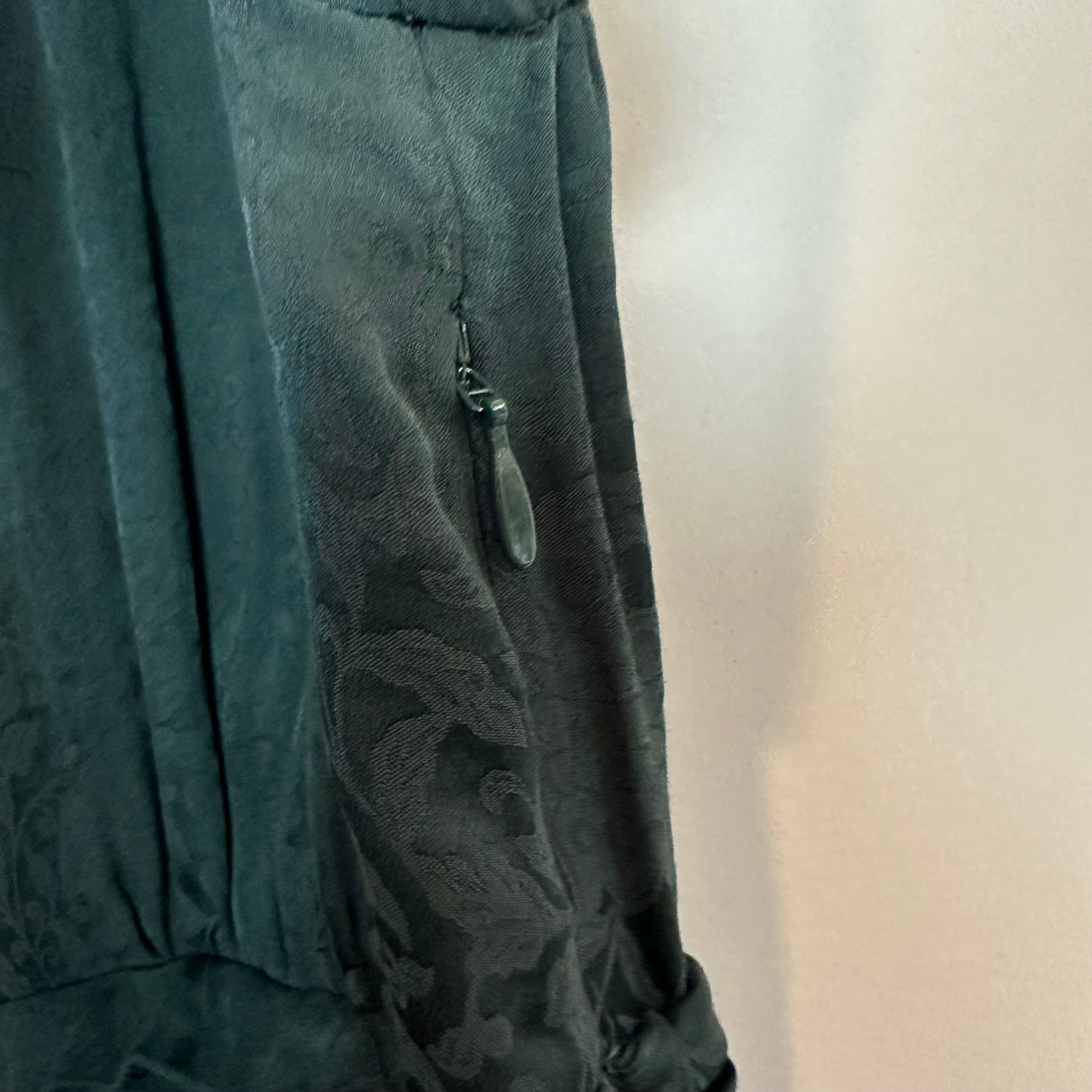 & Other Stories Gathered Floral Jacquard Dress Mini Long Sleeve Dark Green 4