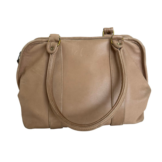 Vintage 80s Coach Soft Satchel Doctor Bag Taupe Beige Leather Made in the USA 4055