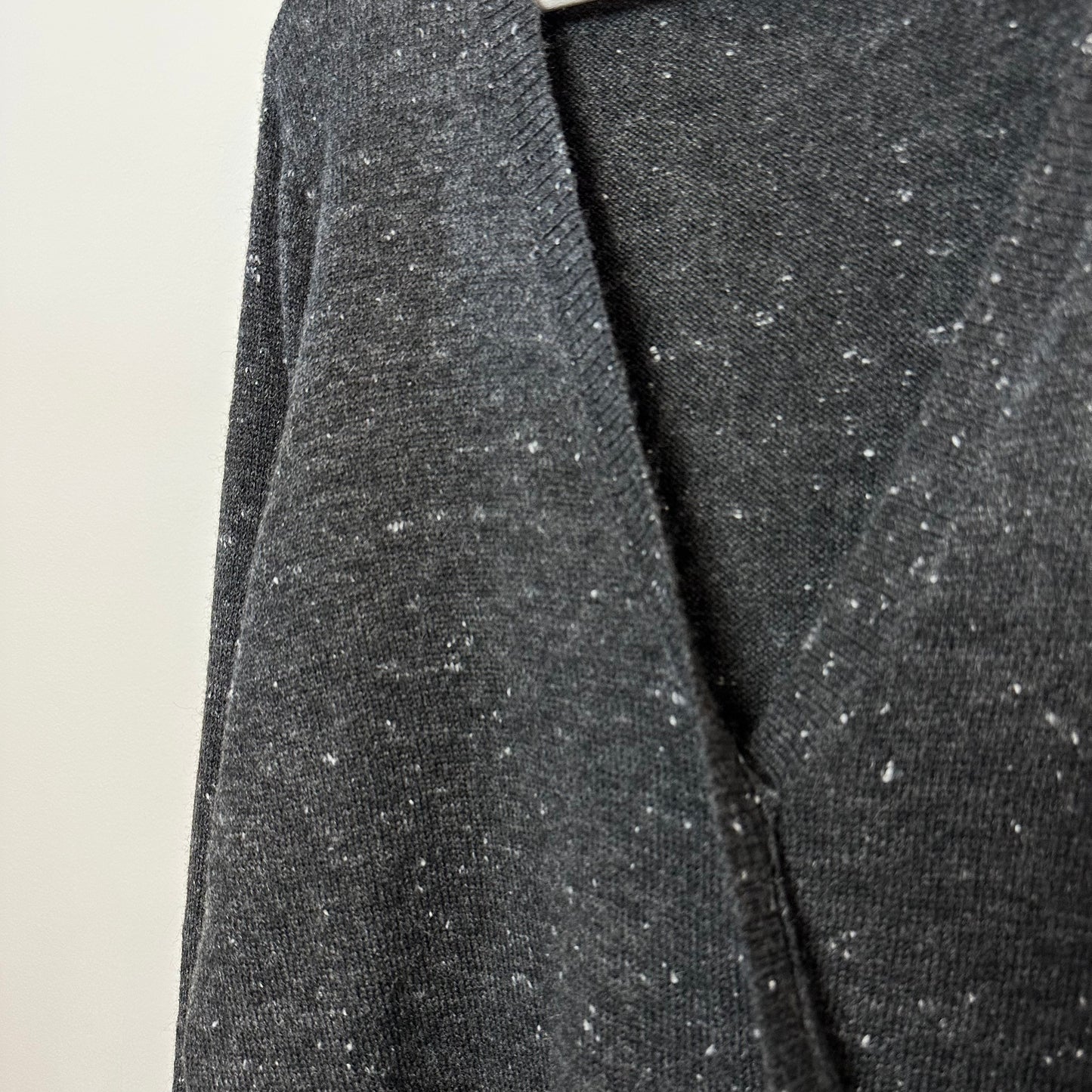 Madewell Donegal Wrap Front Pullover Sweater in Coziest Yarn Charcoal Gray Large