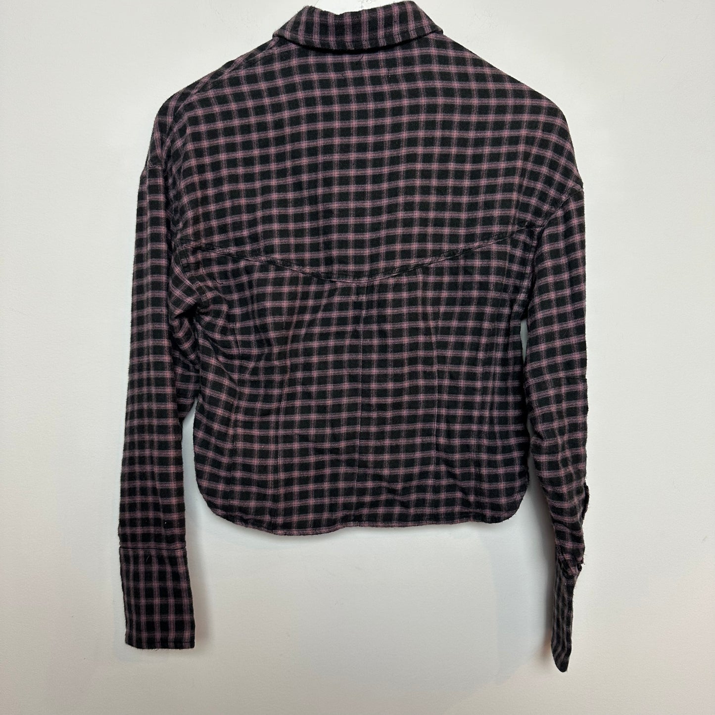 Rag & Bone Iris Plaid Flannel Shirt Black Pink Collared Button Up XS
