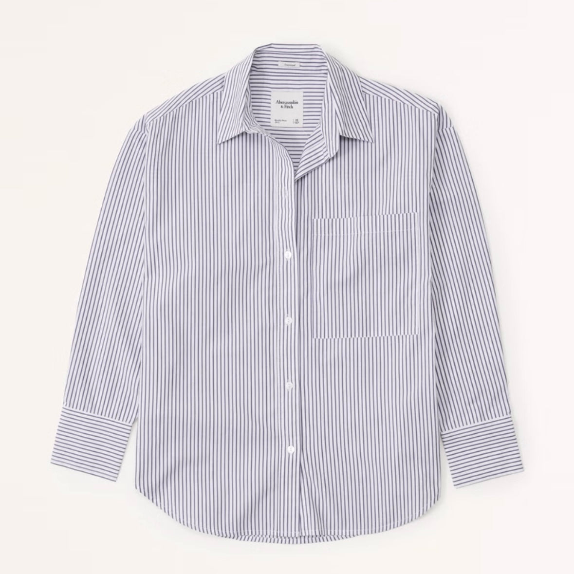 Abercrombie & Fitch Oversized Poplin Button Up Shirt Striped Collared Large