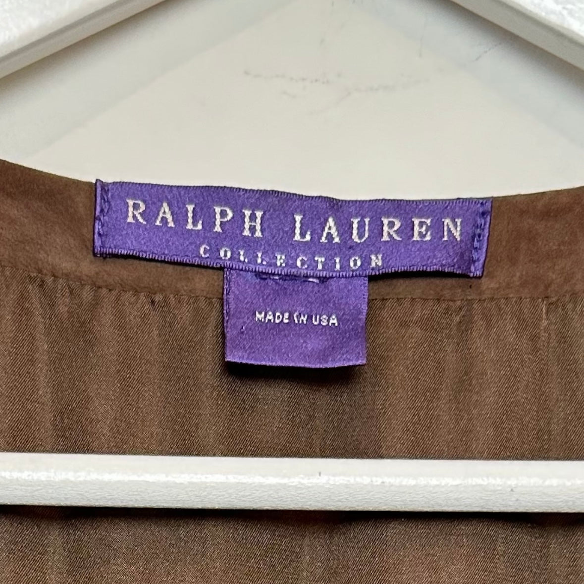 Ralph Lauren Collection Purple Label Lambsuede leather Dress Brown Made in the USA