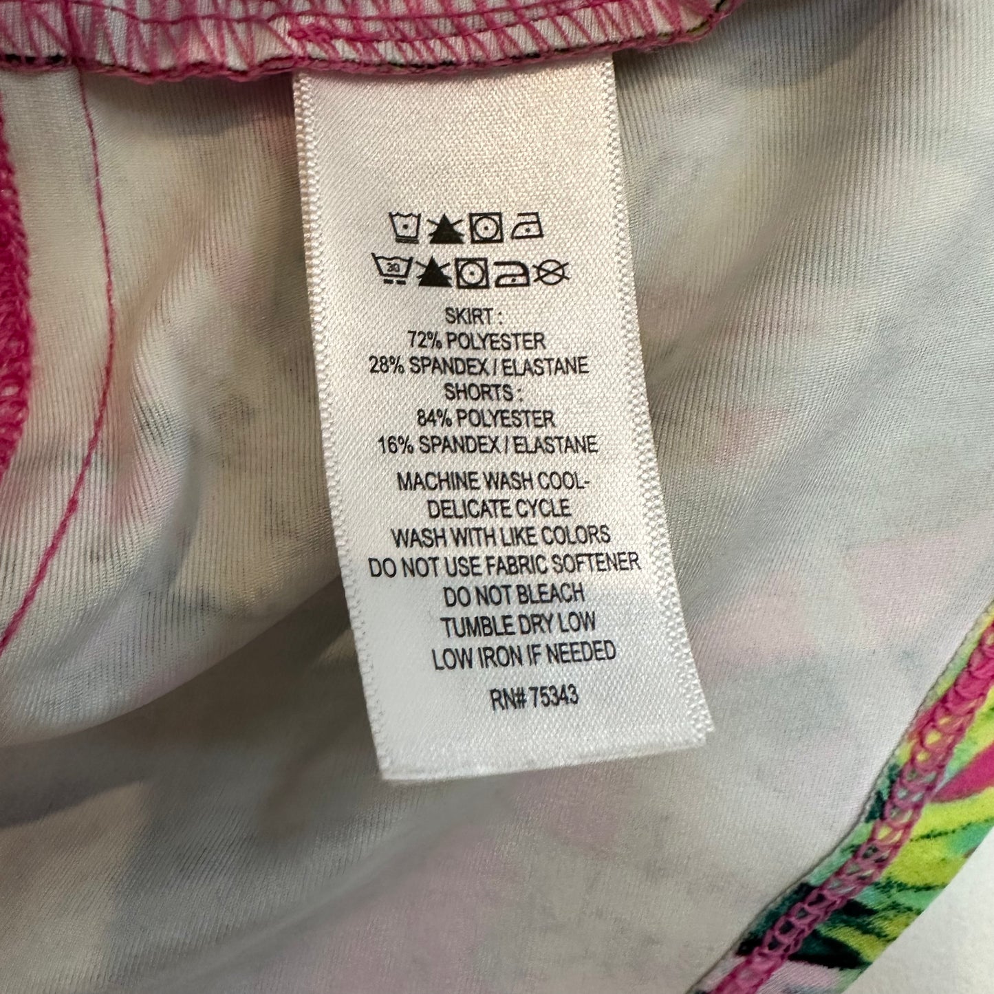 Tommy Bahama Golf Skirt Skort Tropical Ruffle Pickleball Pink Green Large