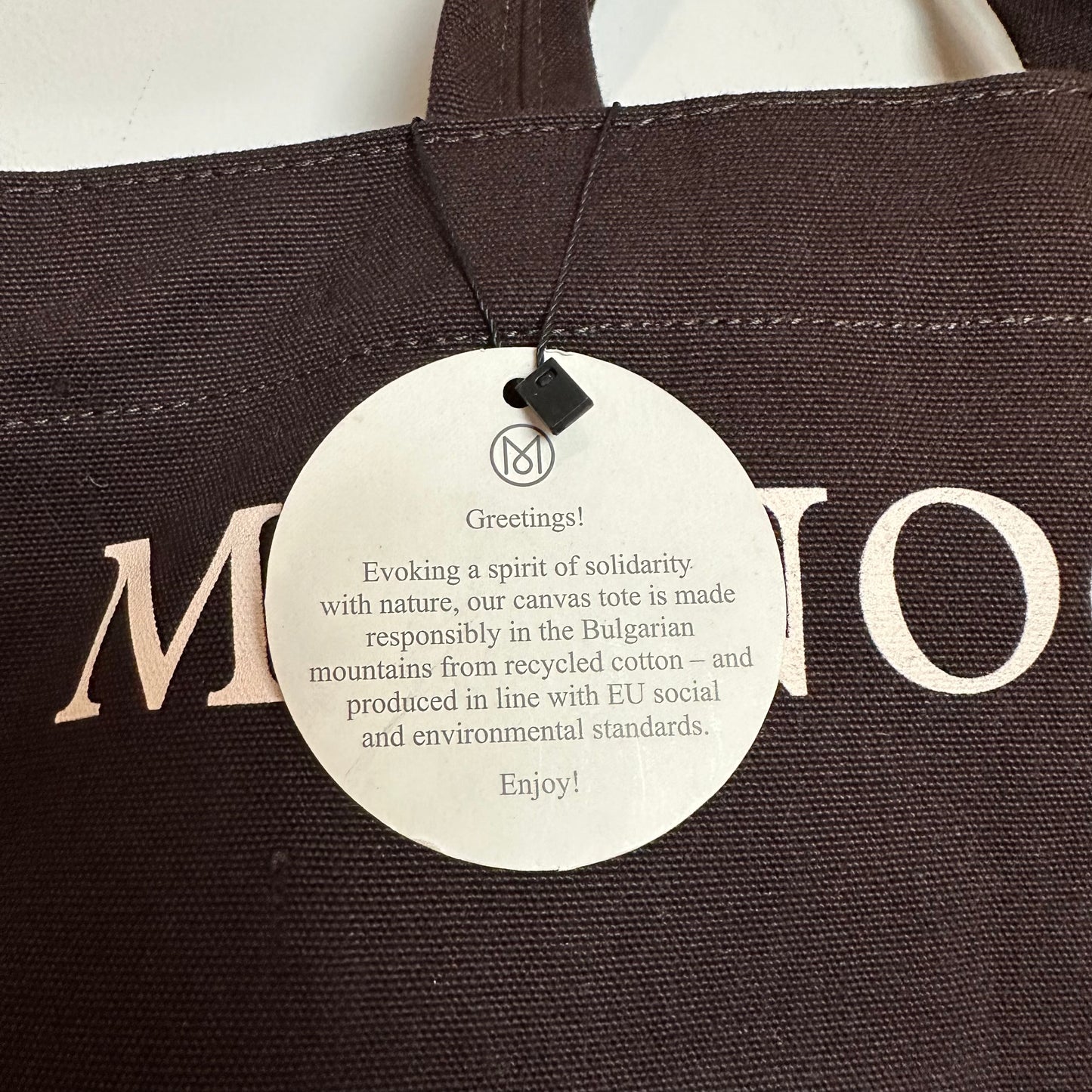 New with Tags Monocle Tote Bag Magazine Market Brown Canvas Shoulder Strap