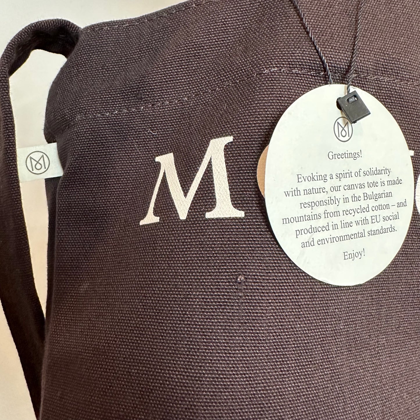 New with Tags Monocle Tote Bag Magazine Market Brown Canvas Shoulder Strap