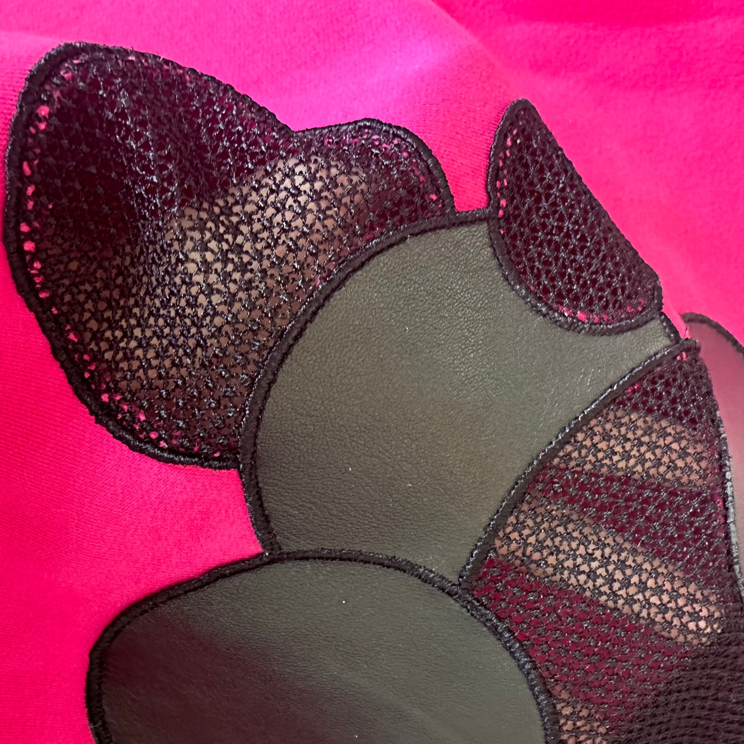 Christopher Kane Molecules Sweatshirt Hot Pink Black Leather Pullover Crewneck Medium