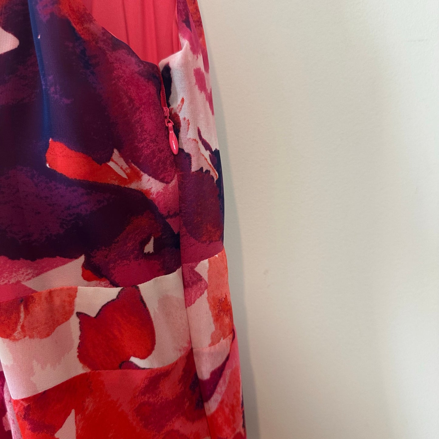 Eliza J Floral Halter Neck Maxi Dress Gown Pink Purple Chiffon Formal 2P
