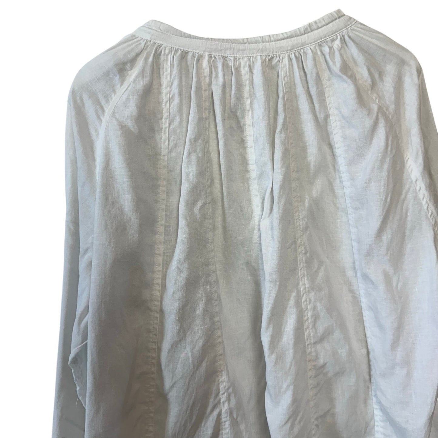 CP Shades White Linen Dress Tunic Top Long Sleeve Blouse XL