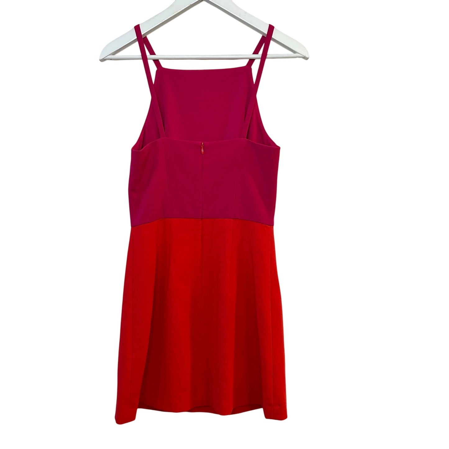 NWT French Connection Whisper Color Block Dress Pink Red Mini Square Neck 4