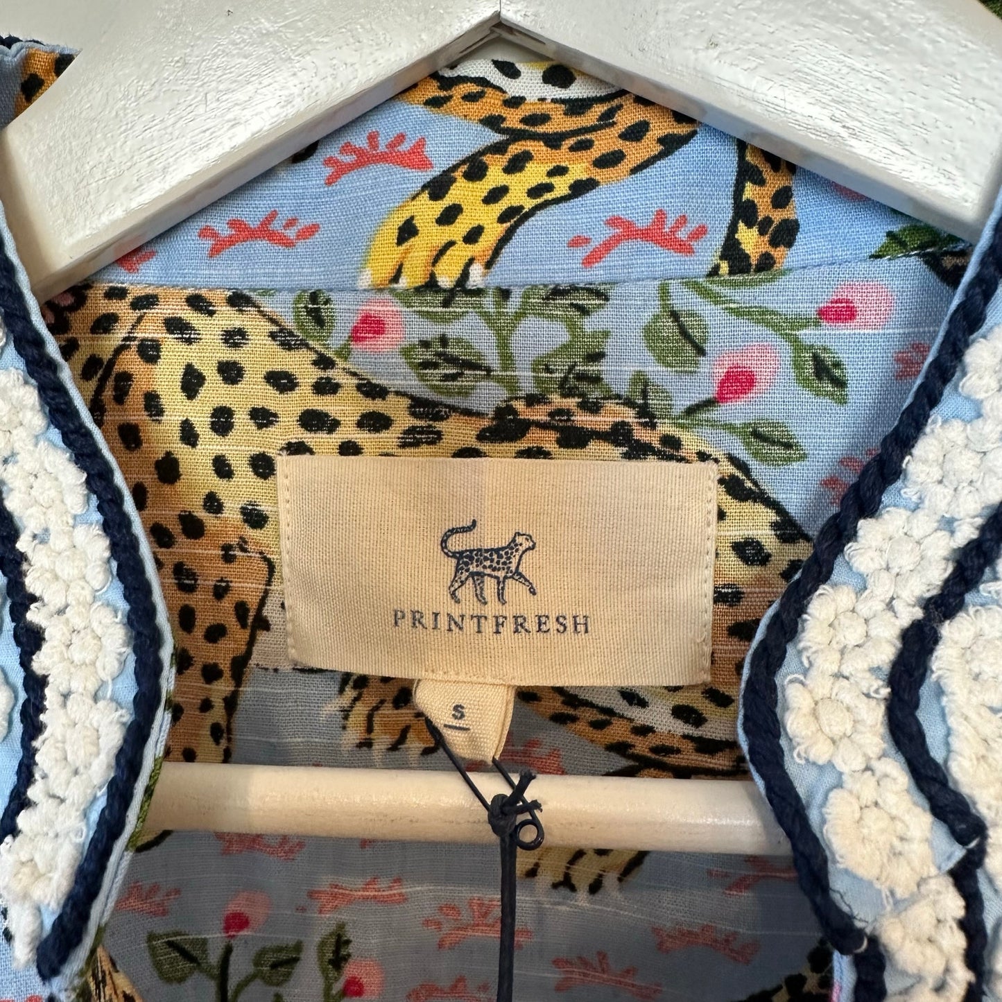 NWT Printfresh Dress Ocean View Shift Bagheera Cotton Linen Animal Small