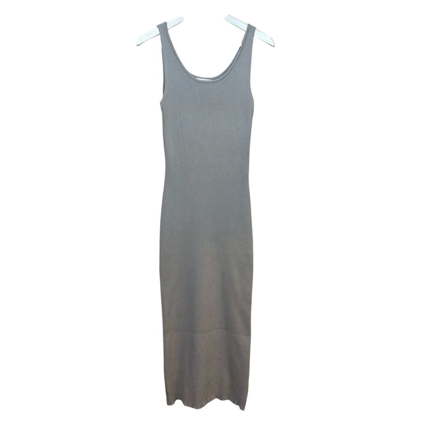 Legoe Coastline Knit Maternity Dress Grey Ribbed Sweater Bodycon Midi Sleeveless