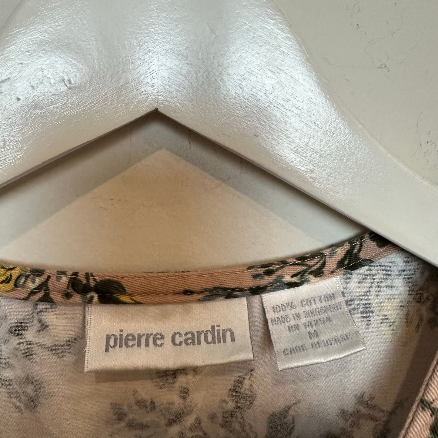 Vintage 80s 90s Pierre Cardin Floral Jumper Dress Midi Sleeveless Cotton Medium