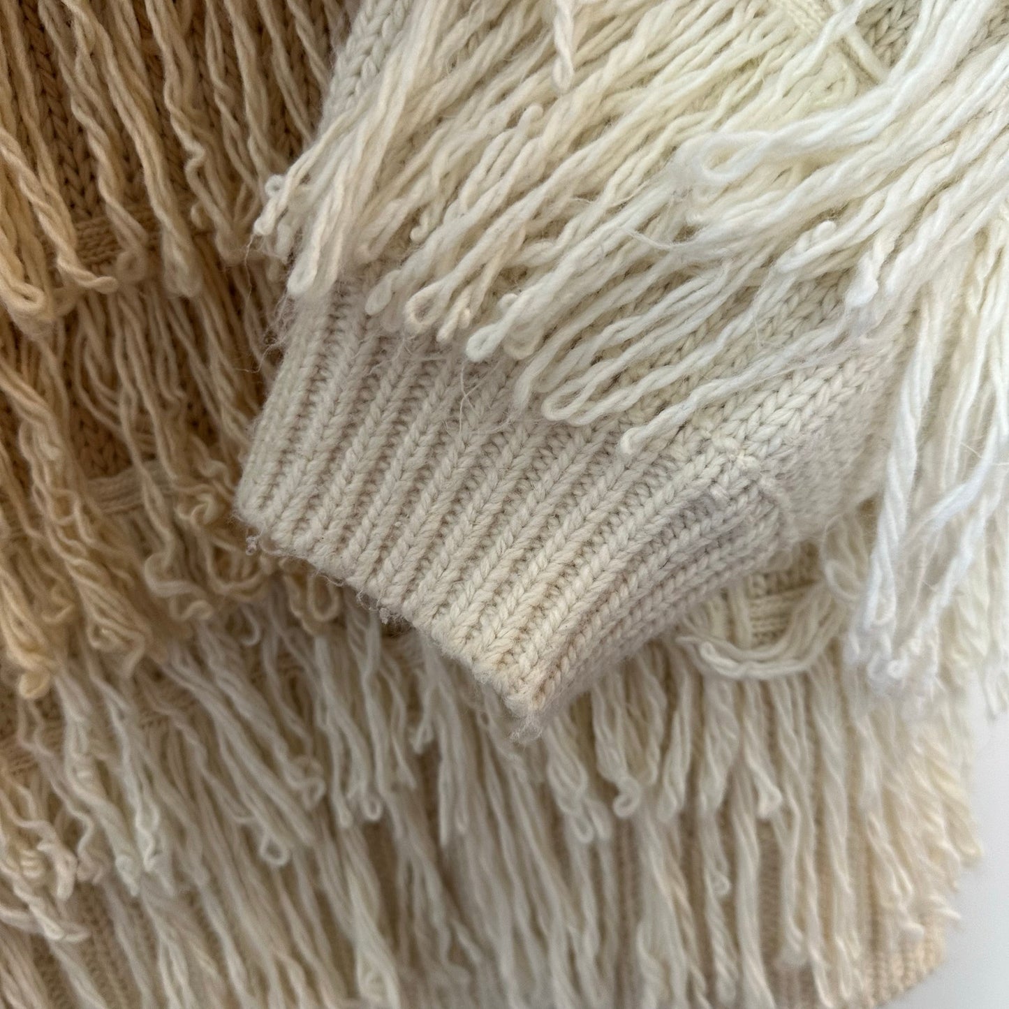 Jen's Pirate Booty Berber Fringe Cardigan Sweater Bomber Jacket Boho Small