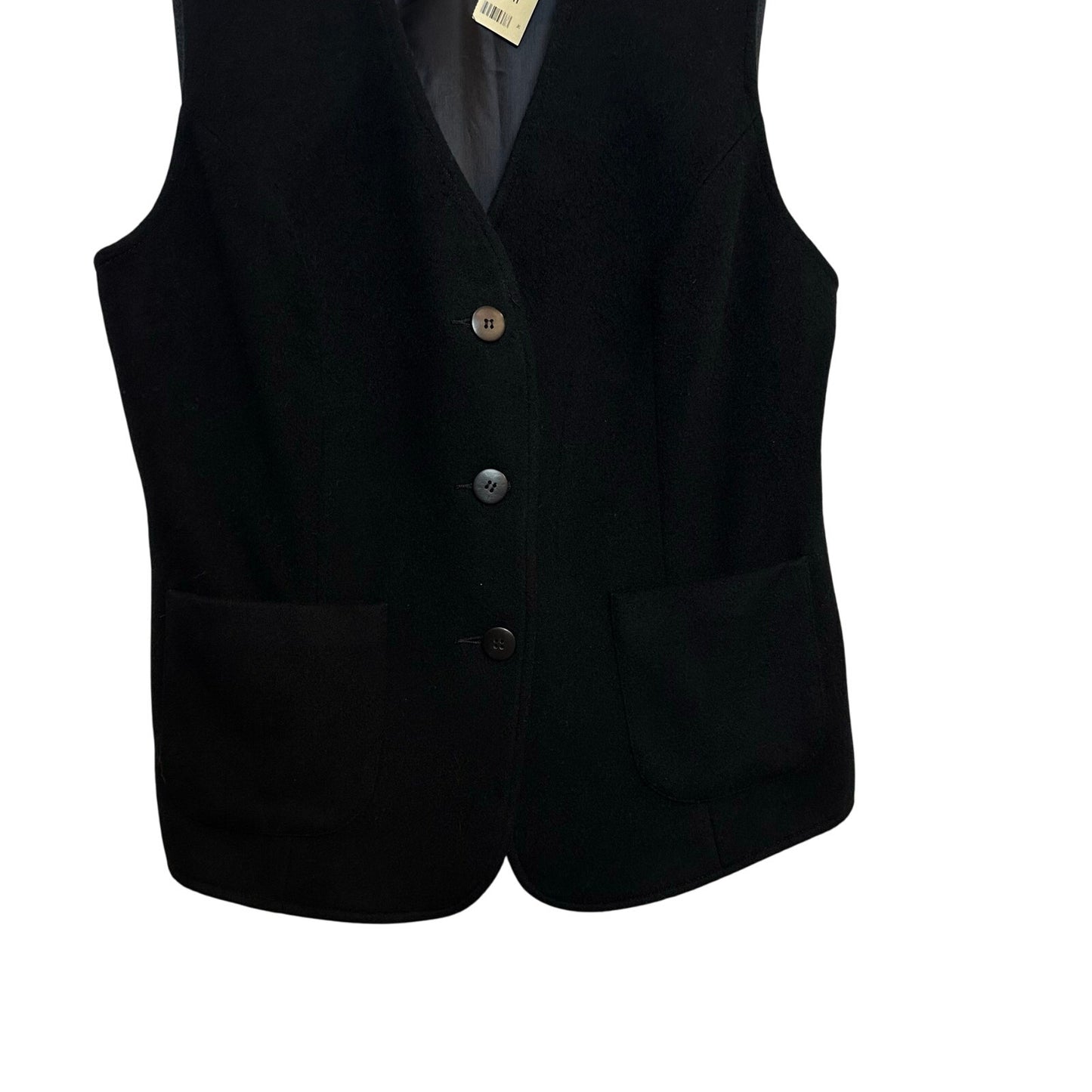 NWT Vintage 90s Ann Taylor Vest Suit Tailored Wool Cashmere Black Medium