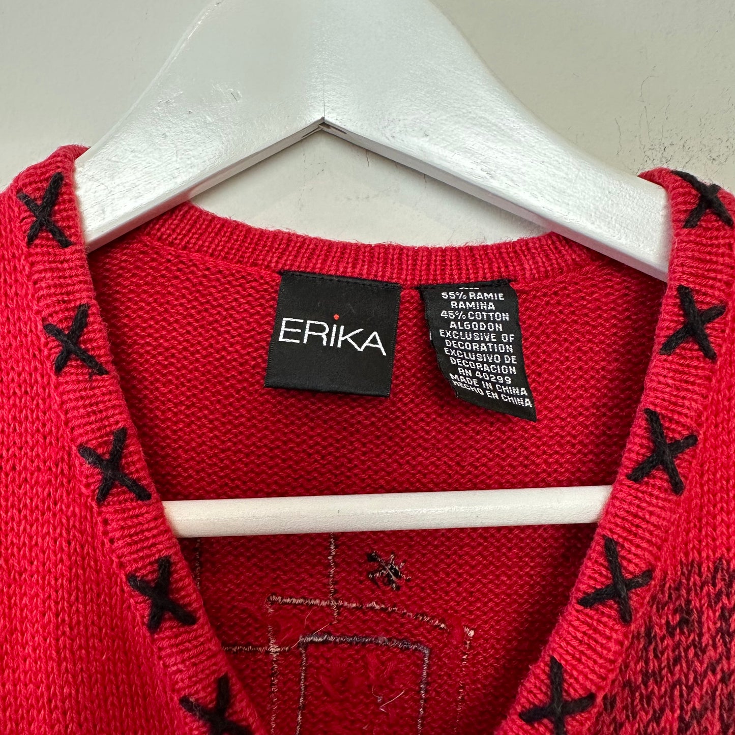 Erika Christmas Sweater Vest Winter Red Snowmen XL