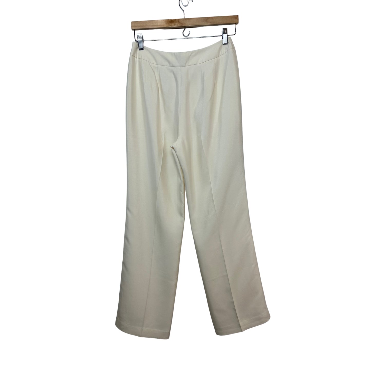 NWT vintage Talbots Silk Trouser Pants Cream High Rise Straight Leg 6