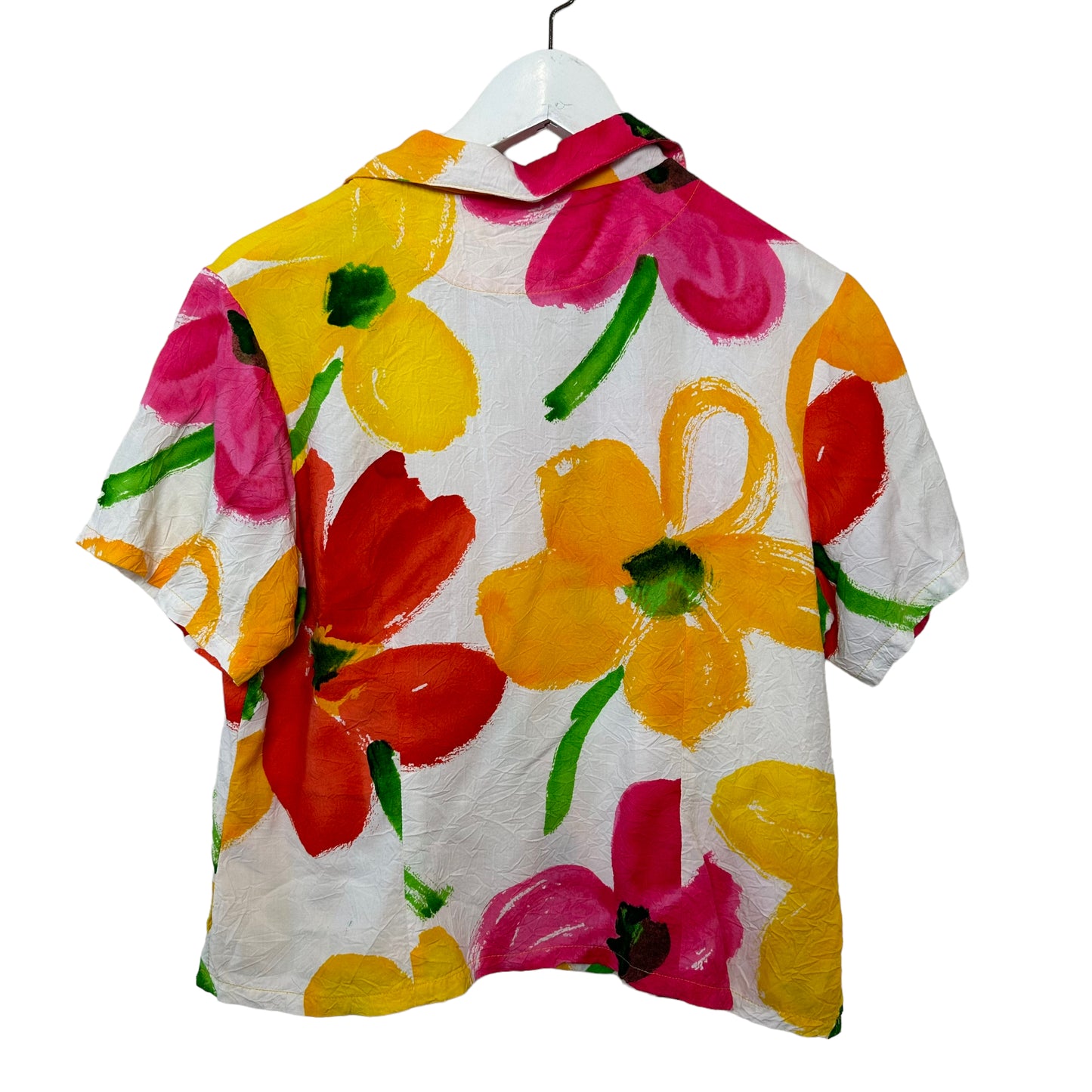 Vintage Jams World Matching Set Floral Blouse and Skirt Summer Large