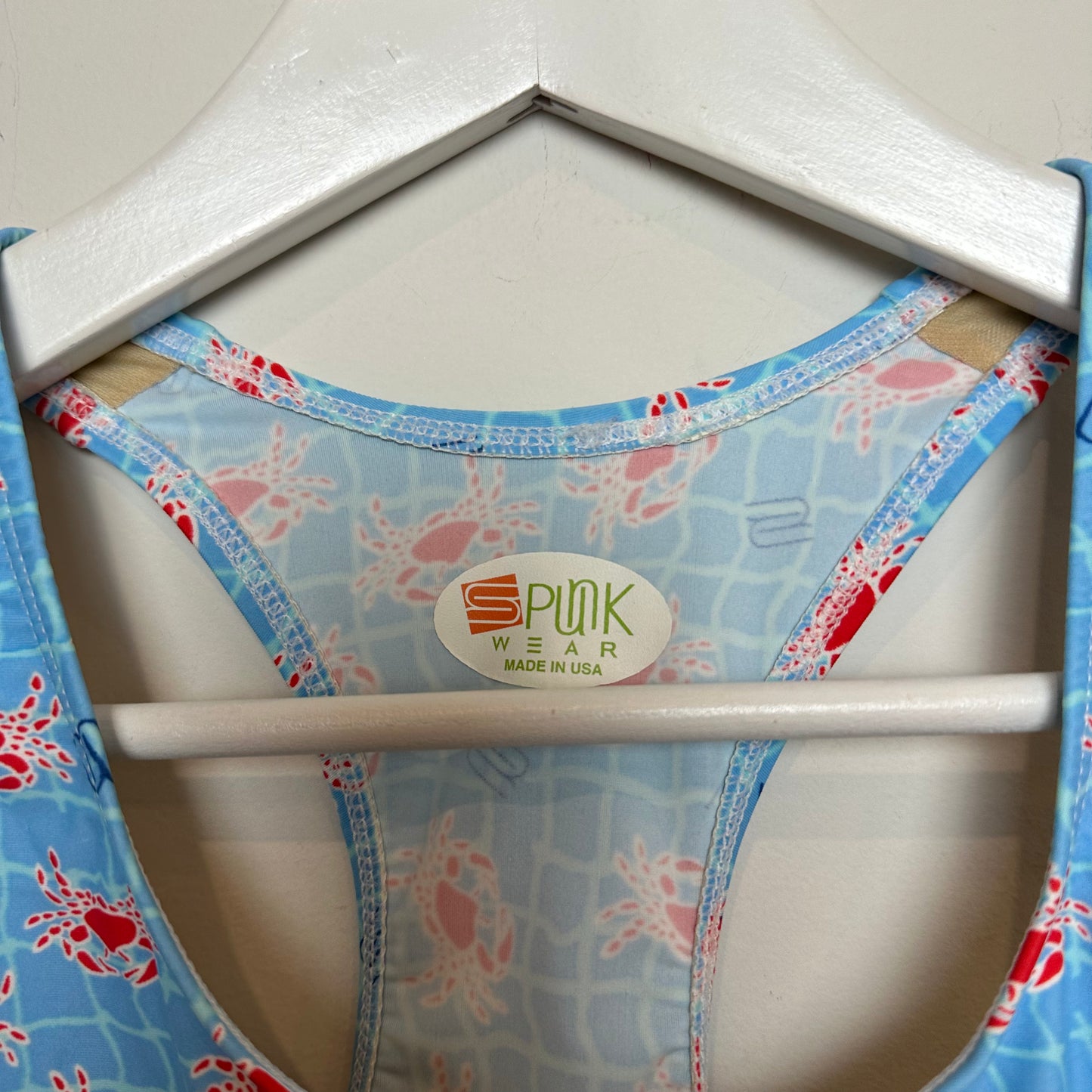 Spunkwear Original Dress Racer Back Crab Blue Athletic Swim Small