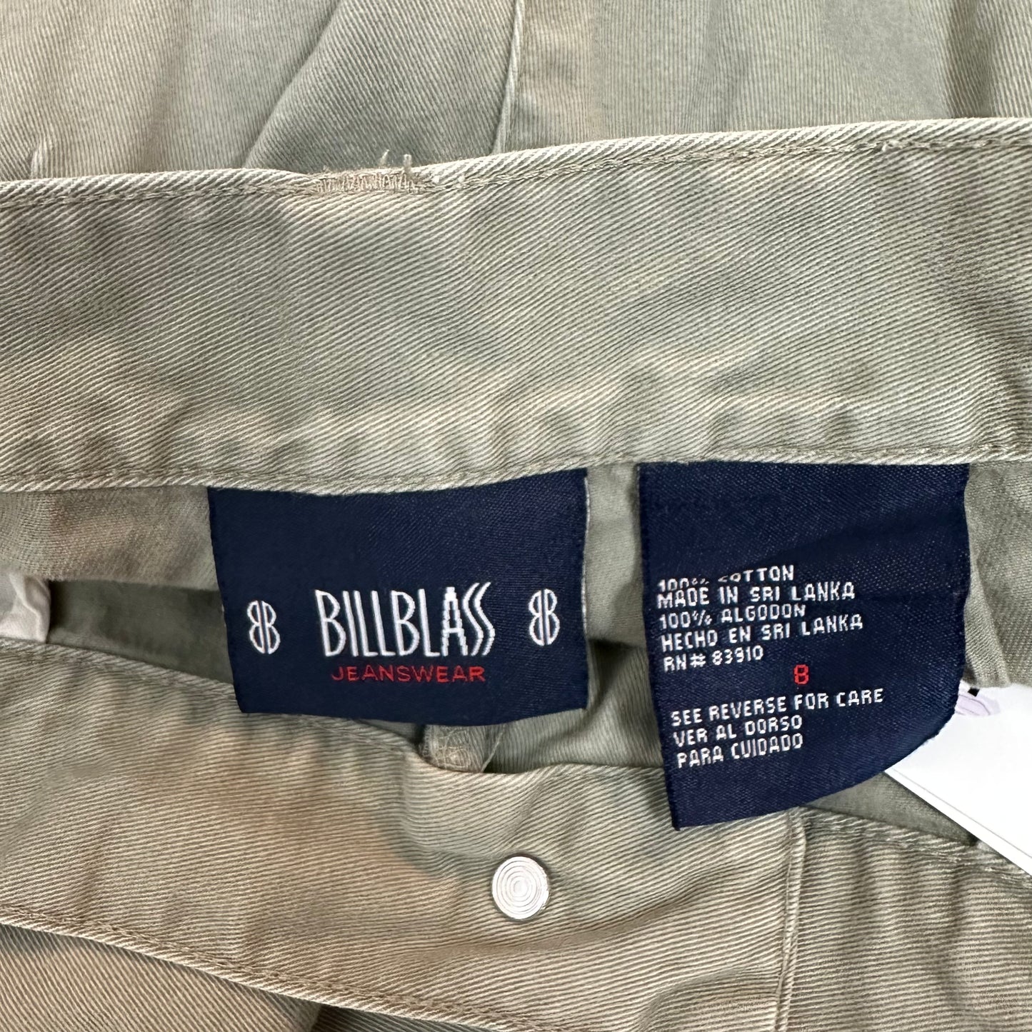 Vintage 90s Bill Blass High Rise Pleat Front Shorts Olive Green Cotton Size 8