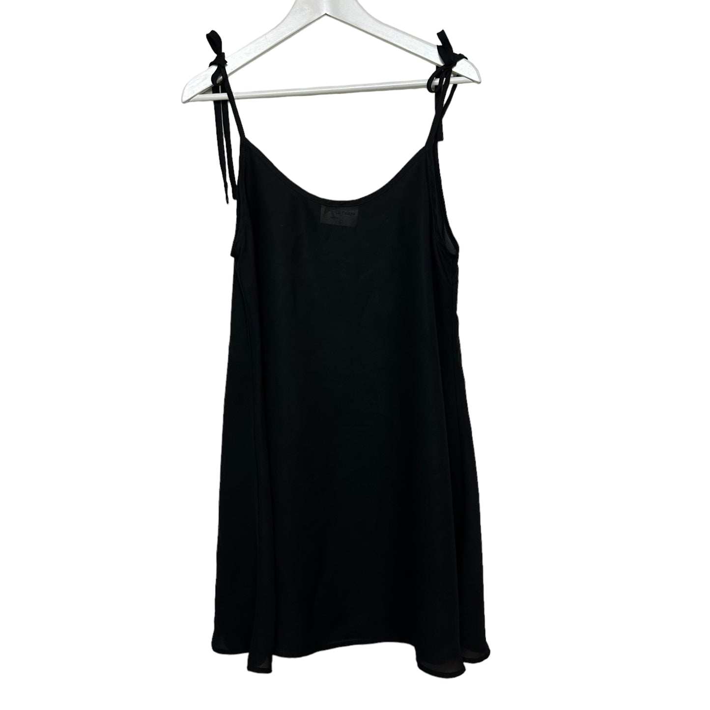 La Palapa Black Sheer Dress Coverup Tie Straps Large