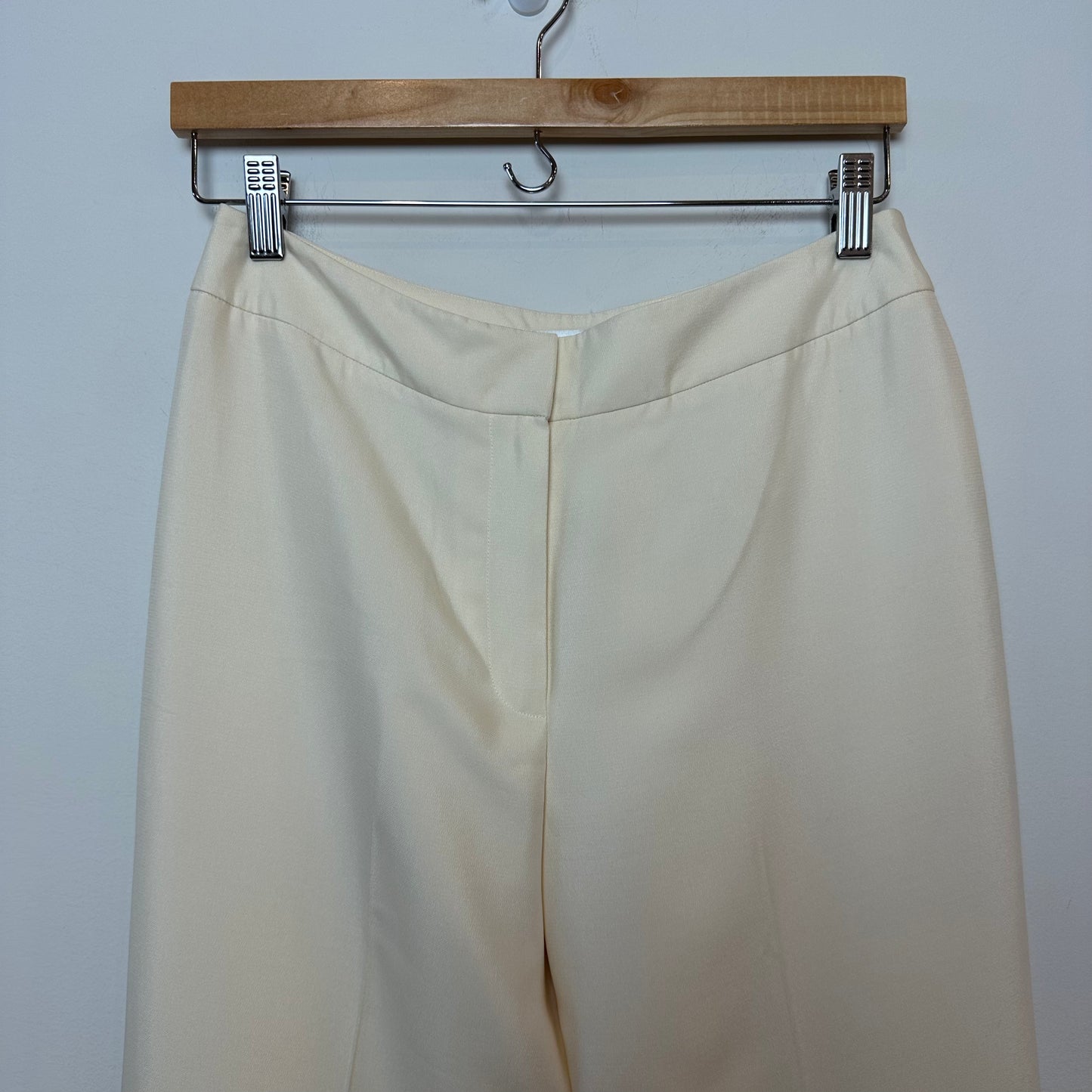 NWT vintage Talbots Silk Trouser Pants Cream High Rise Straight Leg 6