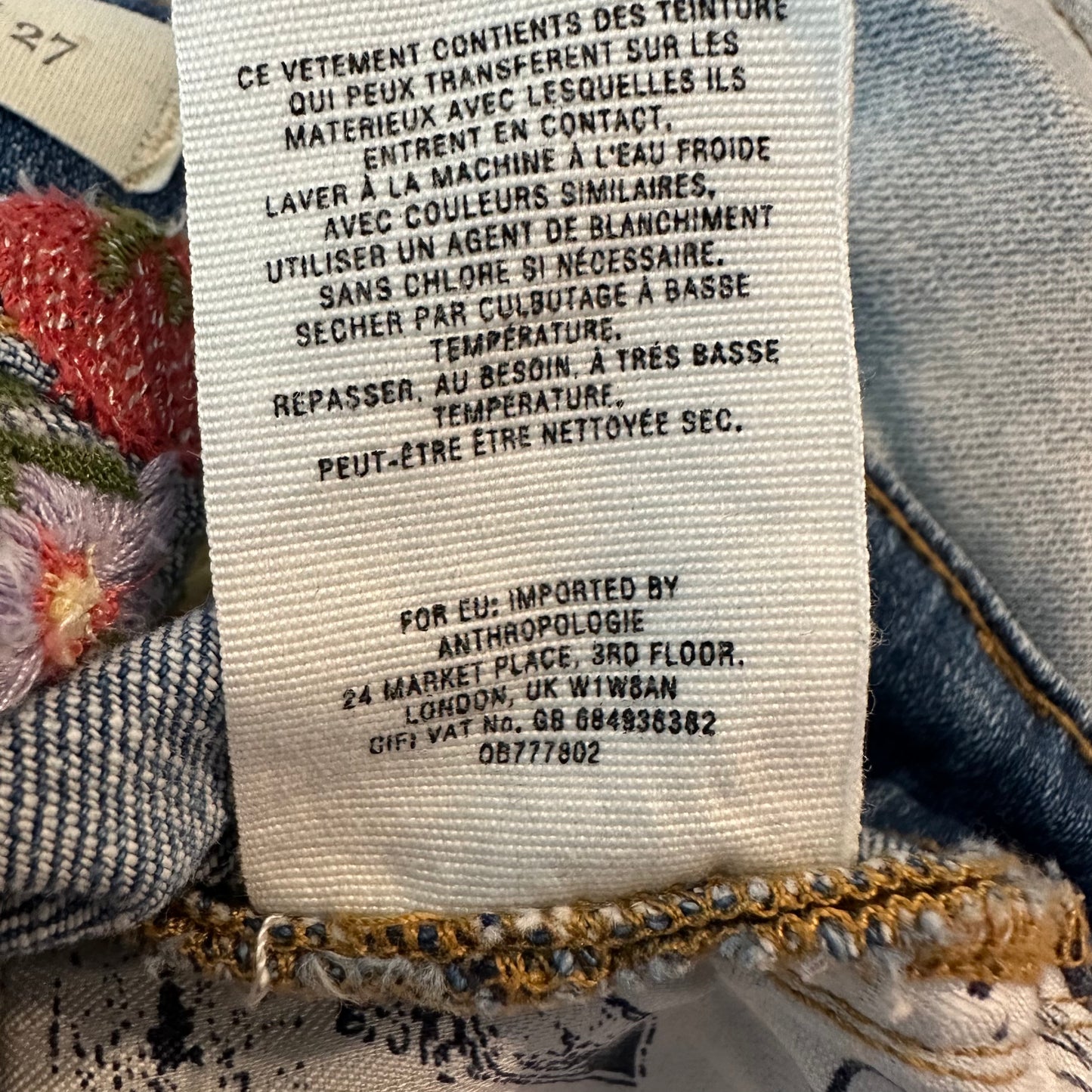 Anthropologie Pilcro and the Letterpress Slim Boyfriend Floral Fruit Embroidered Jean Shorts 27