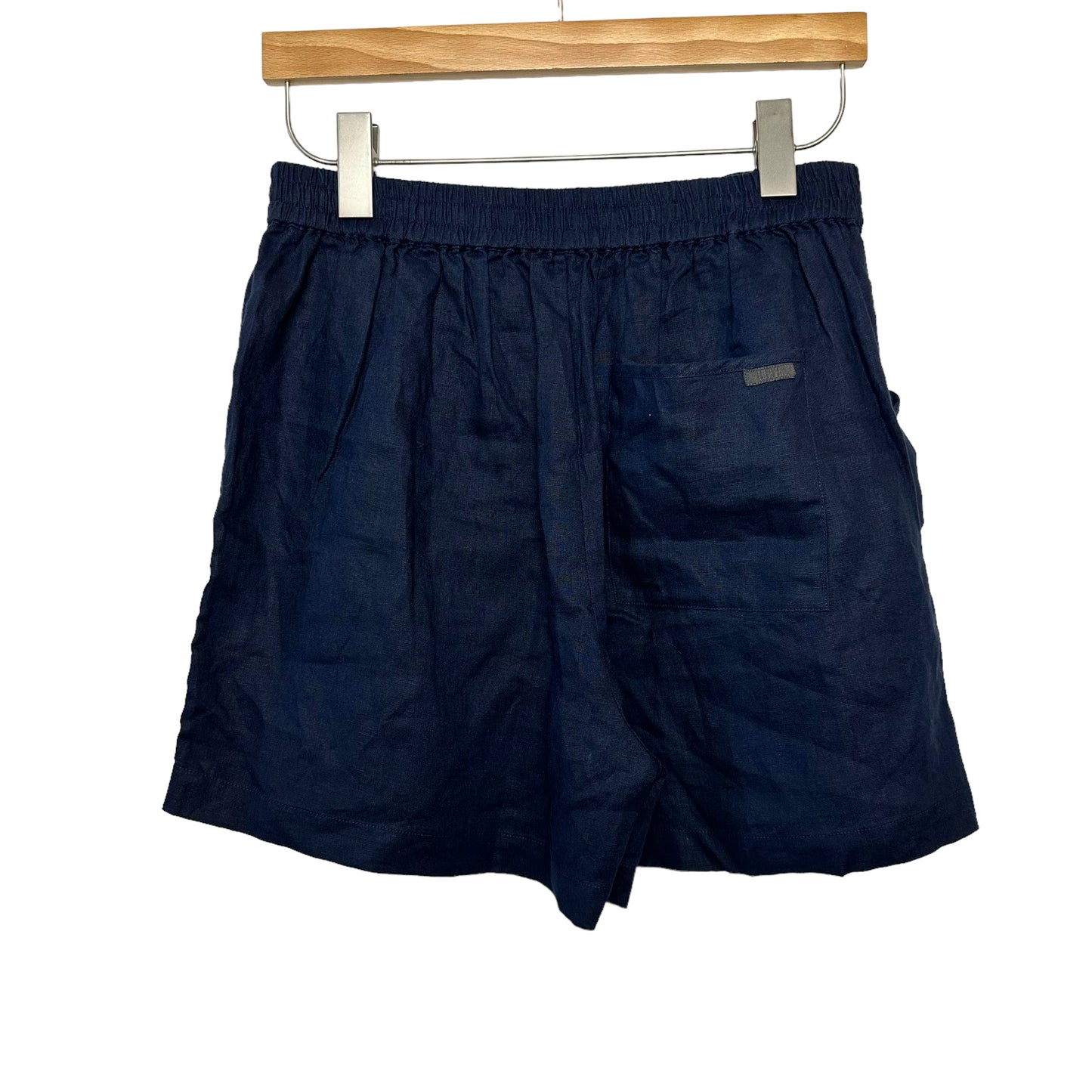 Lunya Woven Linen Shorts Navy Blue Medium Pull On High Rise