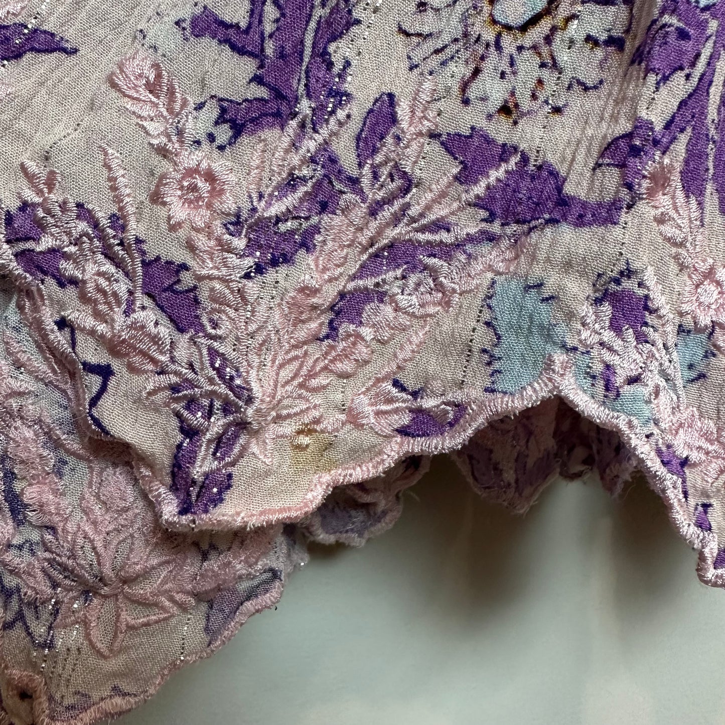 Hemant and Nandita Asia Floral Print Mini Dress Pink Lilac Floral Small