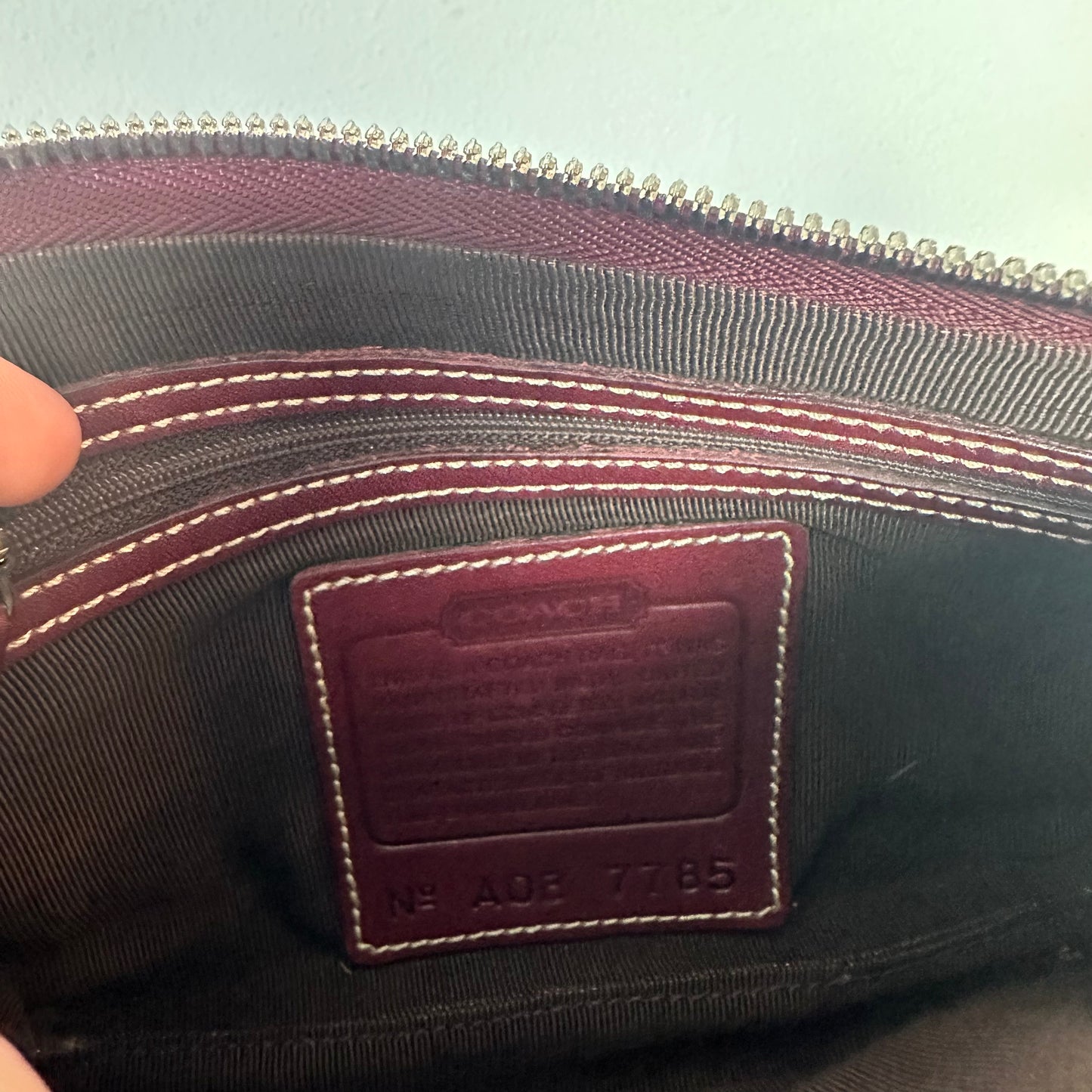 Vintage Coach Y2K Red Leather Mini Shoulder Bag Hampton Wristlet Cranberry 7785