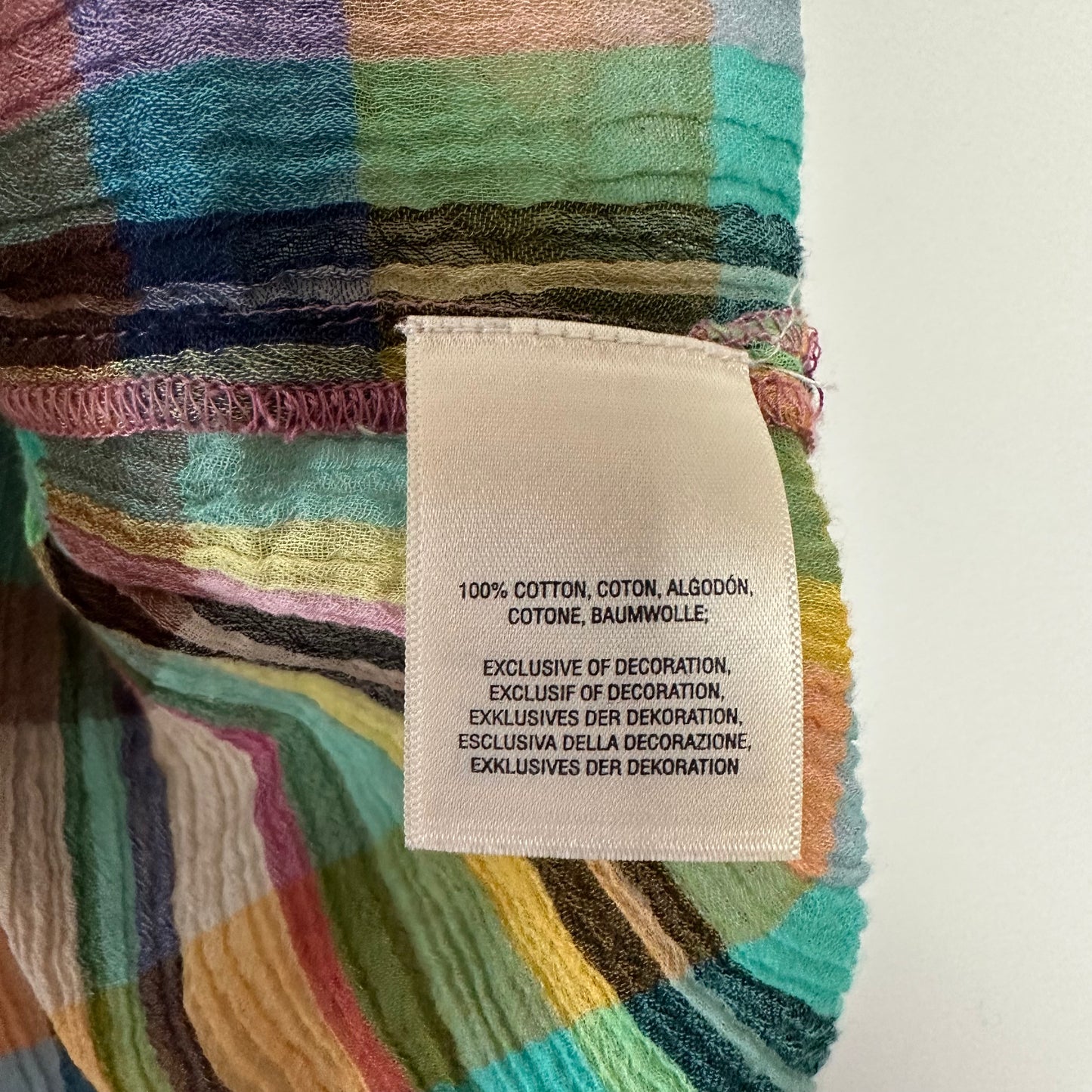 Anthropologie Holding Horses Mina Plaid Blouse Top Colorful Gauzey Cotton Small