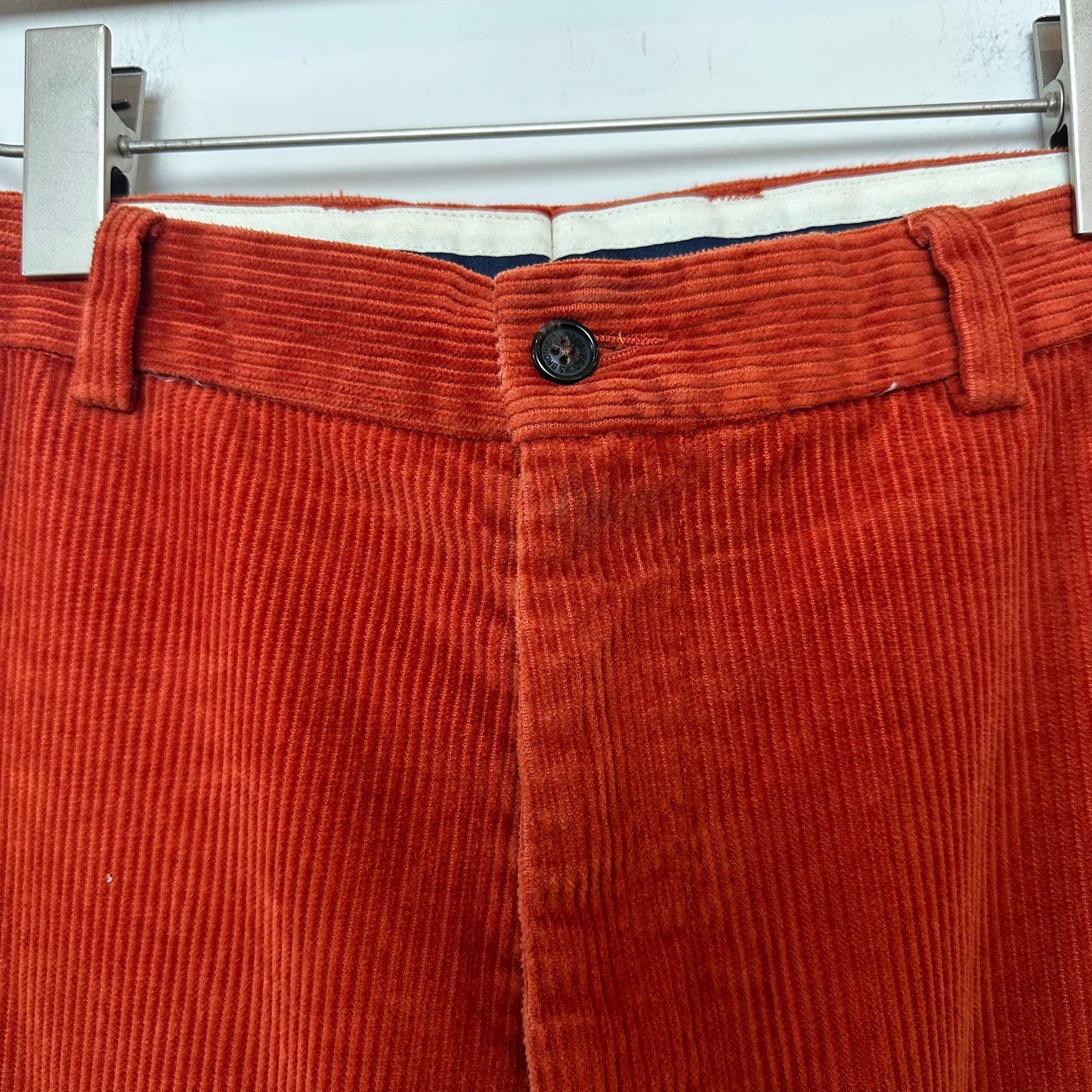 Brooks Brothers Hudson Corduroy Trouser Pants Chinos Wide Wale Rust Orange 34 X 30
