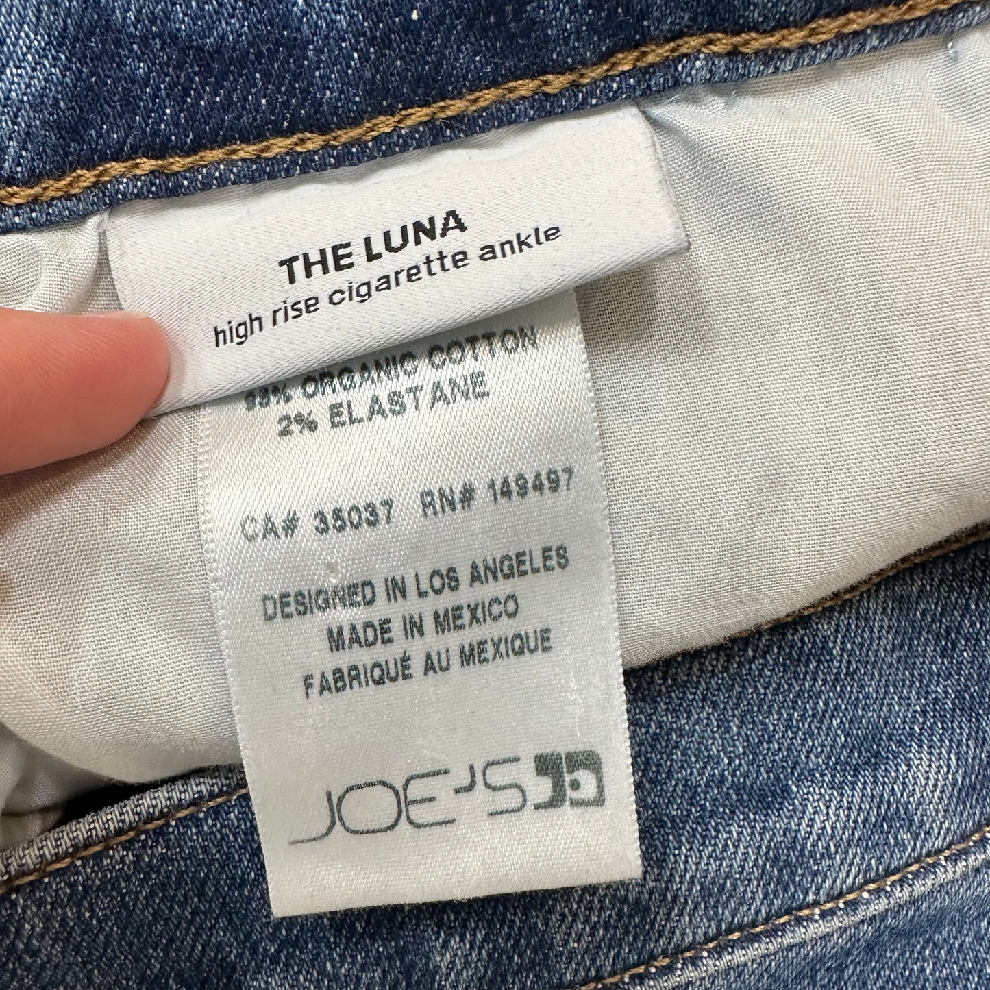 Joe's Jeans The Luna High Rise Cigarette Ankle Jeans Rahma Distressed Raw Hem 29