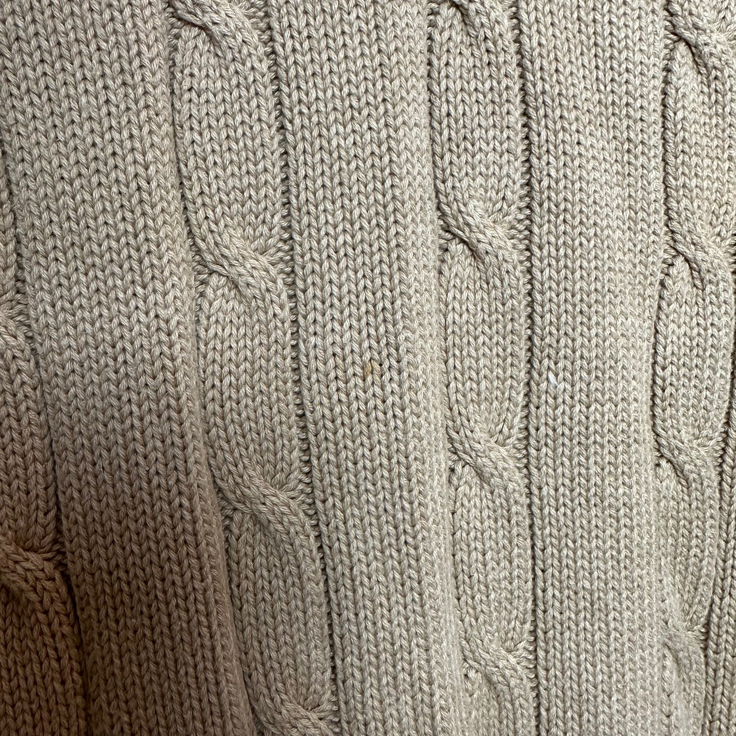 Vintage 90s Izod Club Sweater Vest Chunky Cable Knit Tan