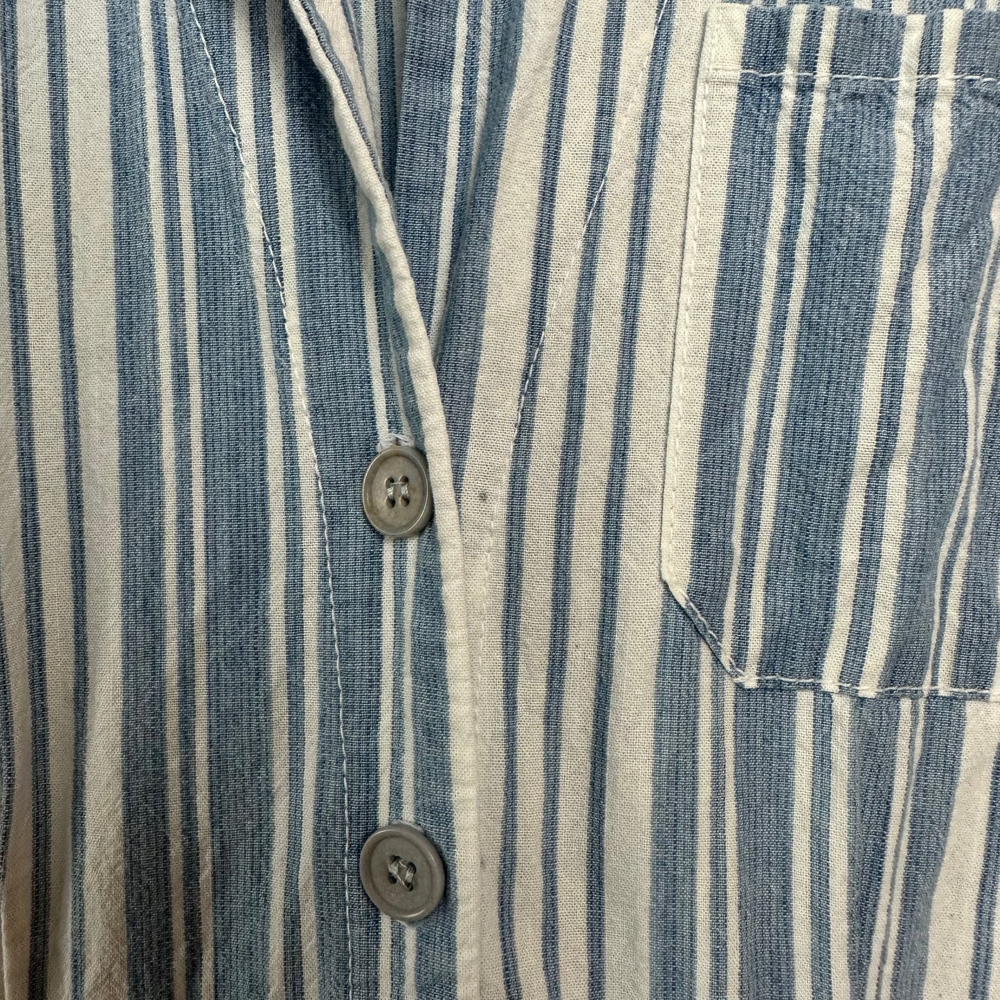 Lacausa Striped Montana Jumpsuit Coveralls Indigo Striped Cotton XS