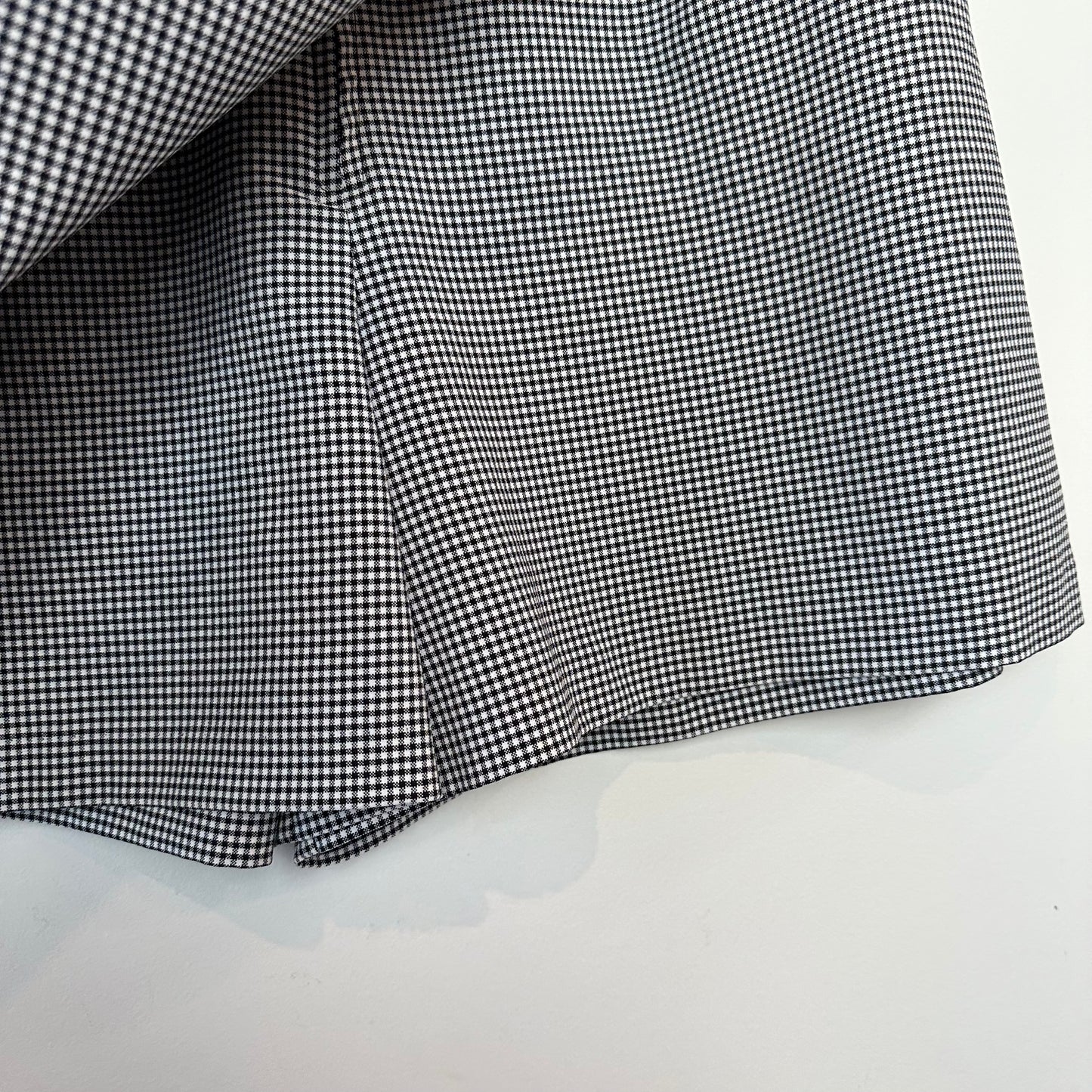 Vintage 90s Gingham Skort Skirt Mini High Rise Black and White